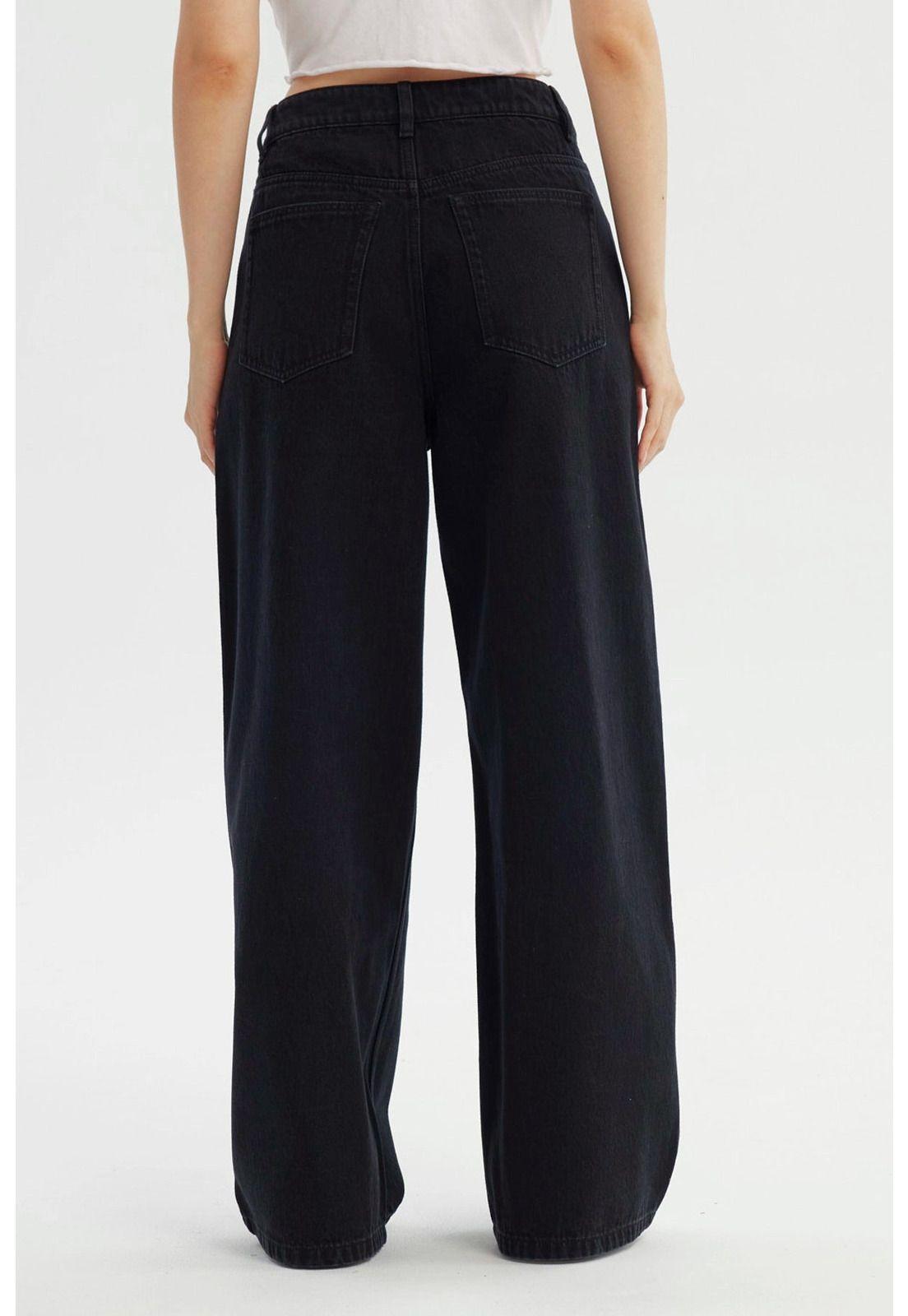 Jeans Mujer Wide Leg Negro - V-2