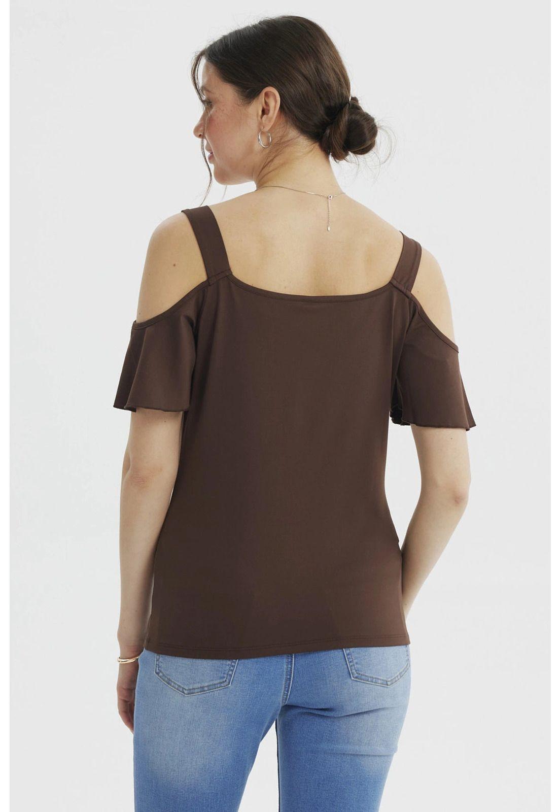 Polera Mujer Ajustado Chocolate-2