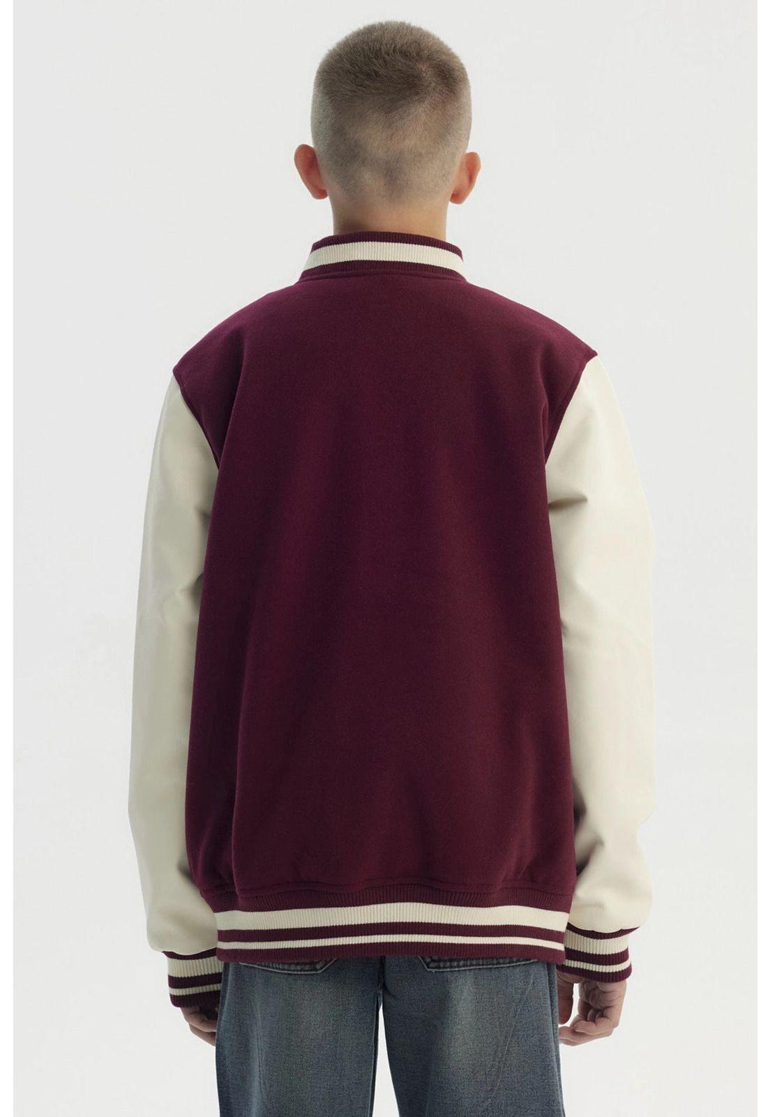 Chaqueta Niño Cuello V Burdeo-2