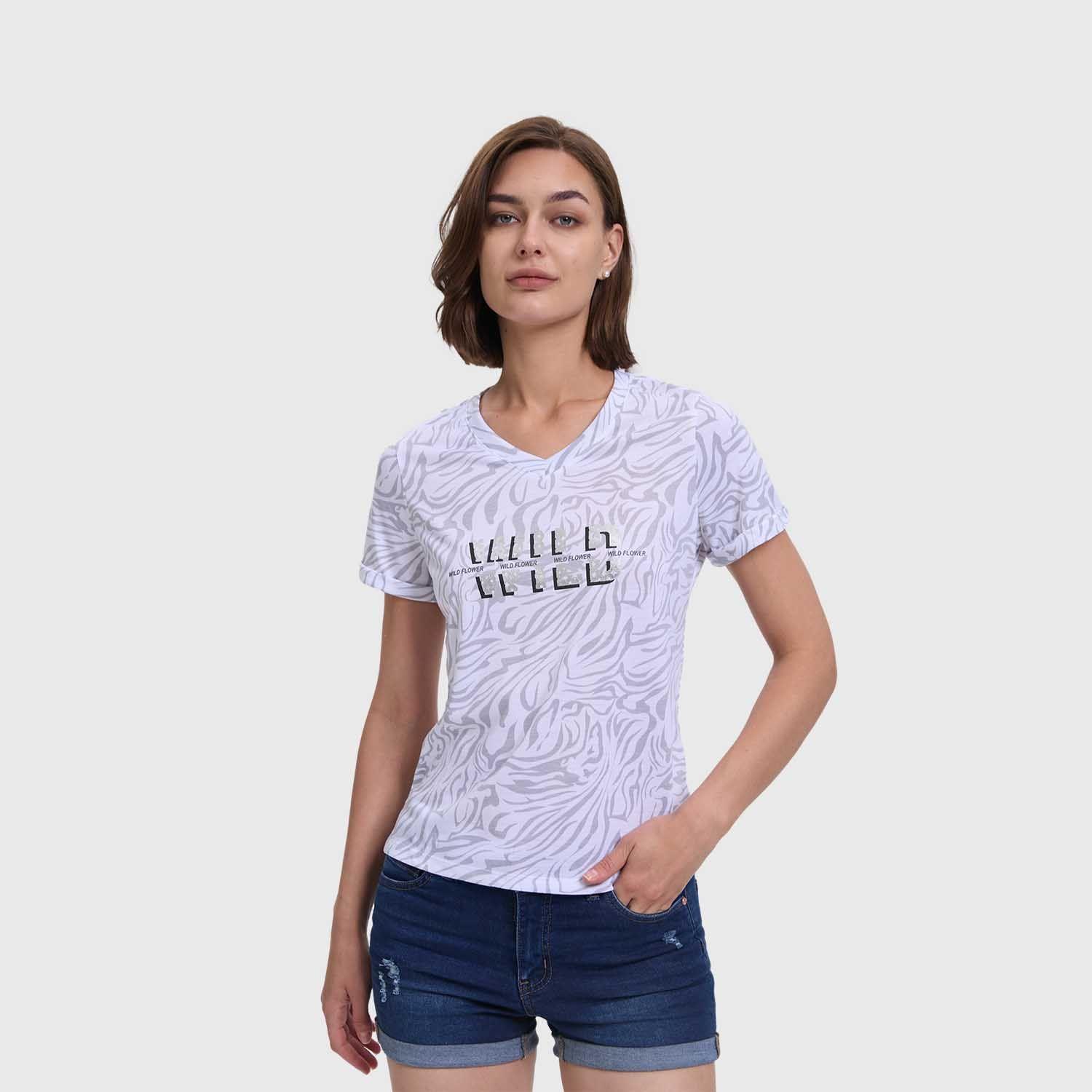 Polera Mujer Print Blanco I Fashion's Park-1