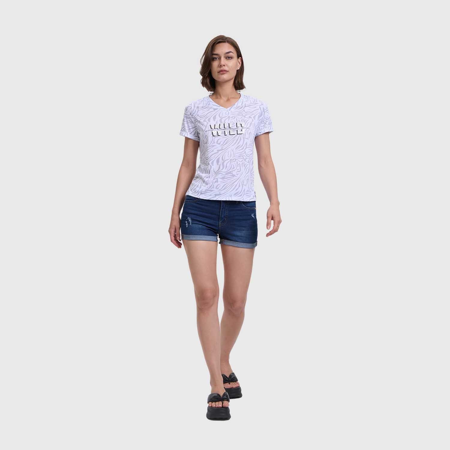 Polera Mujer Print Blanco I Fashion's Park-3