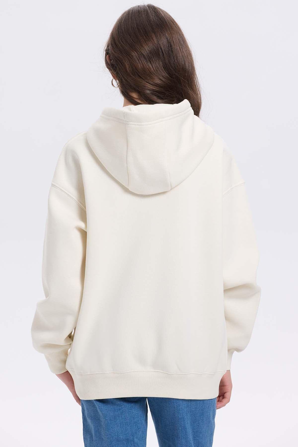 Polerón Niña Print College Beige-2