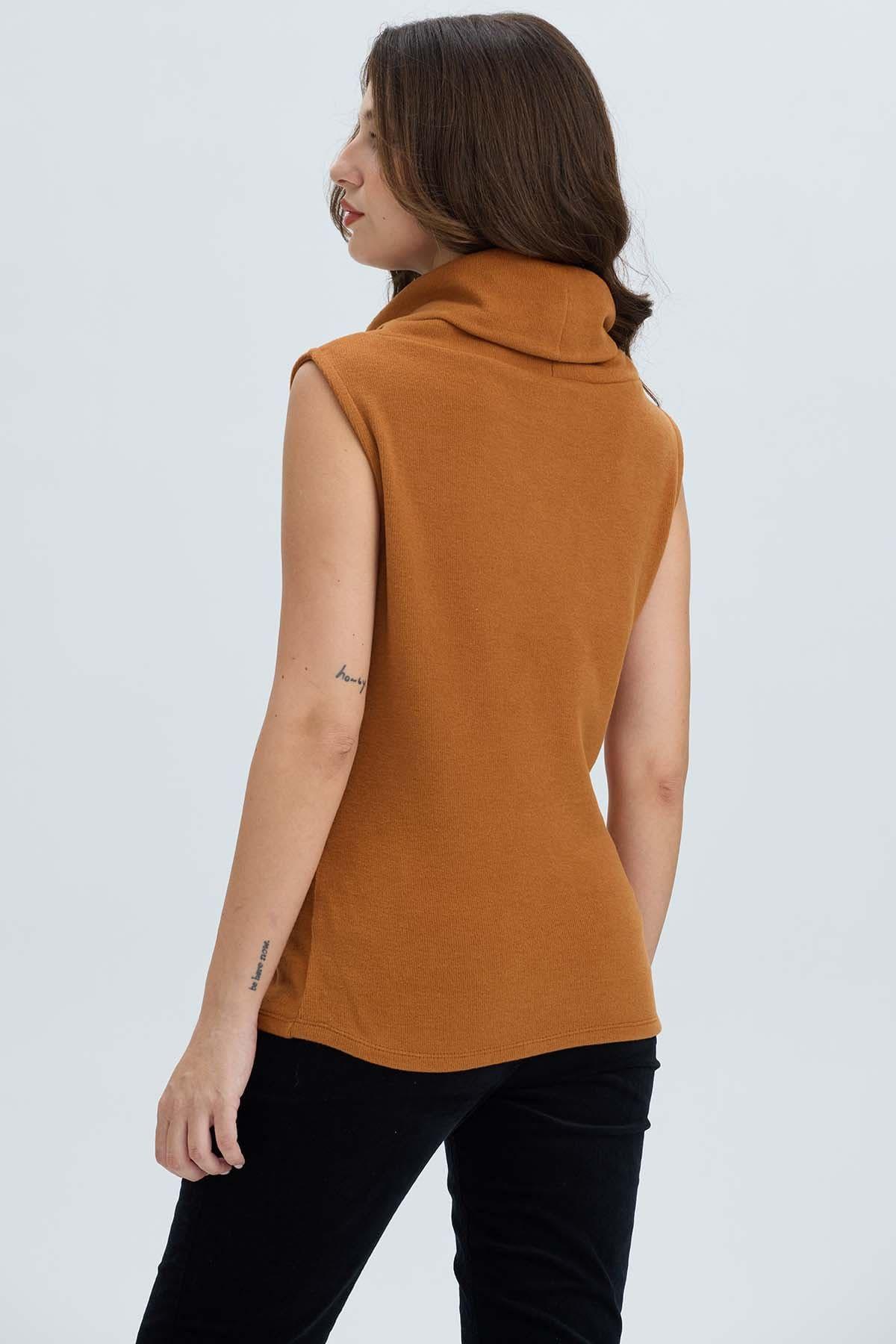 Sweater Mujer Drap Camel Oscuro-2