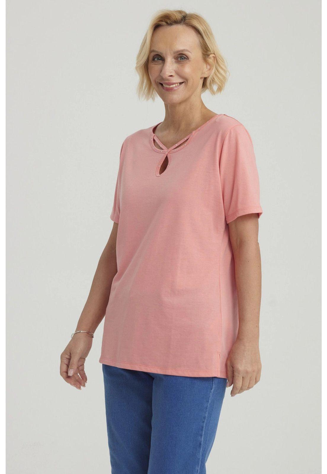 Polera Mujer Lisa Apertura Sandía-3