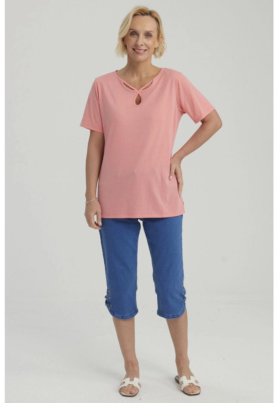 Polera Mujer Lisa Apertura Sandía-7