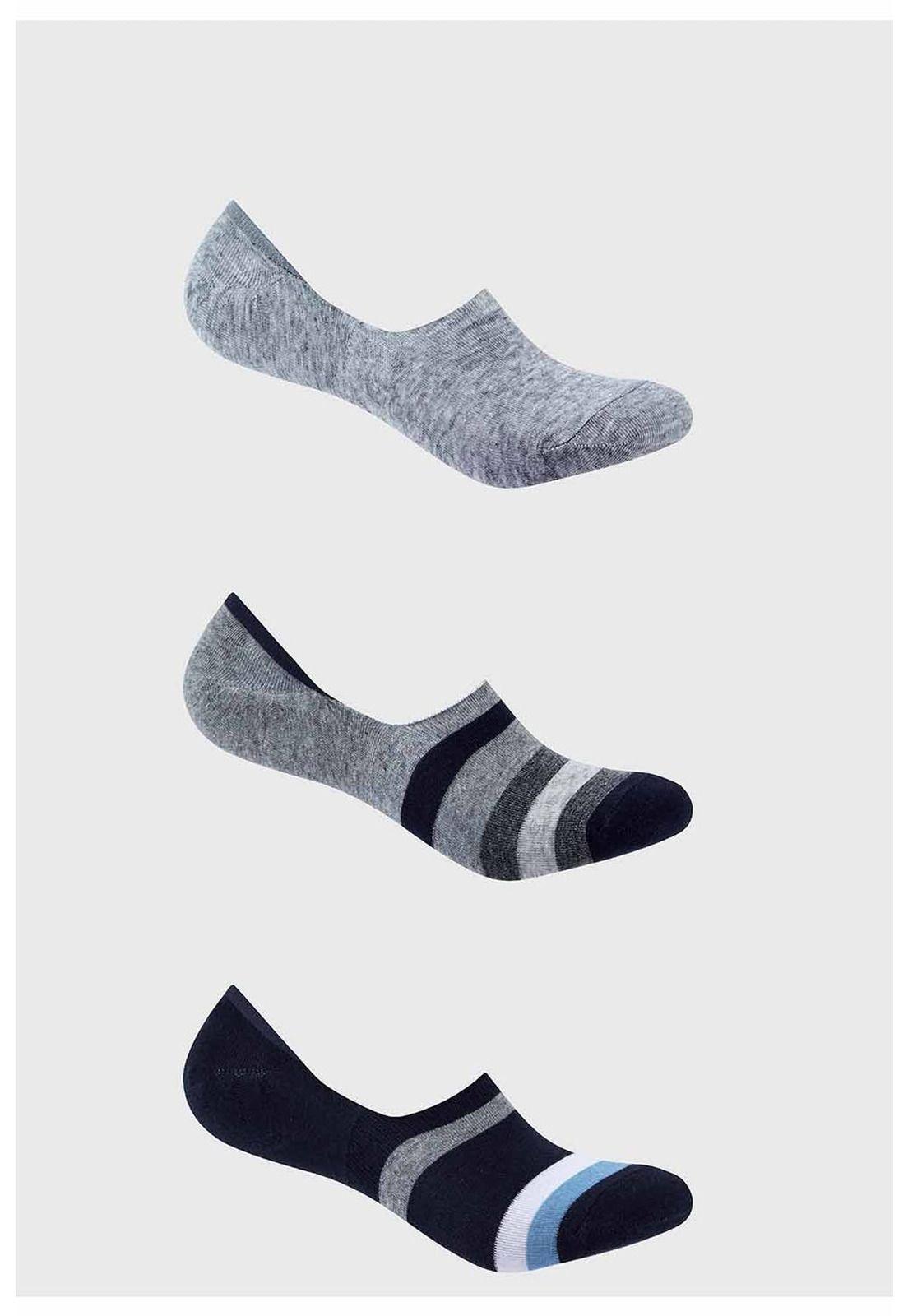 Calceta Tripack Deportiva Gris-0
