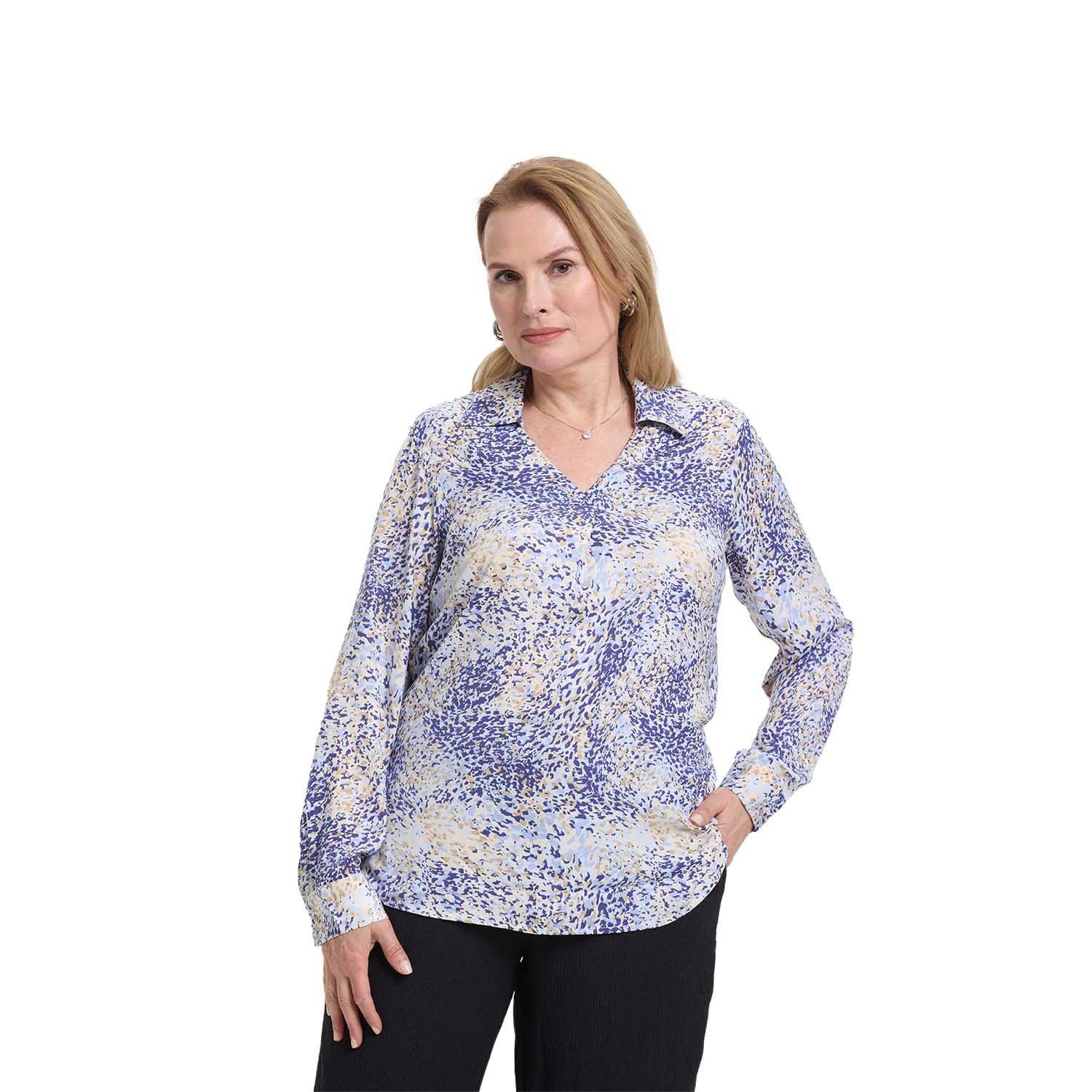 Blusa Mujer Lisa Estampada Celeste Fashion's Park-0