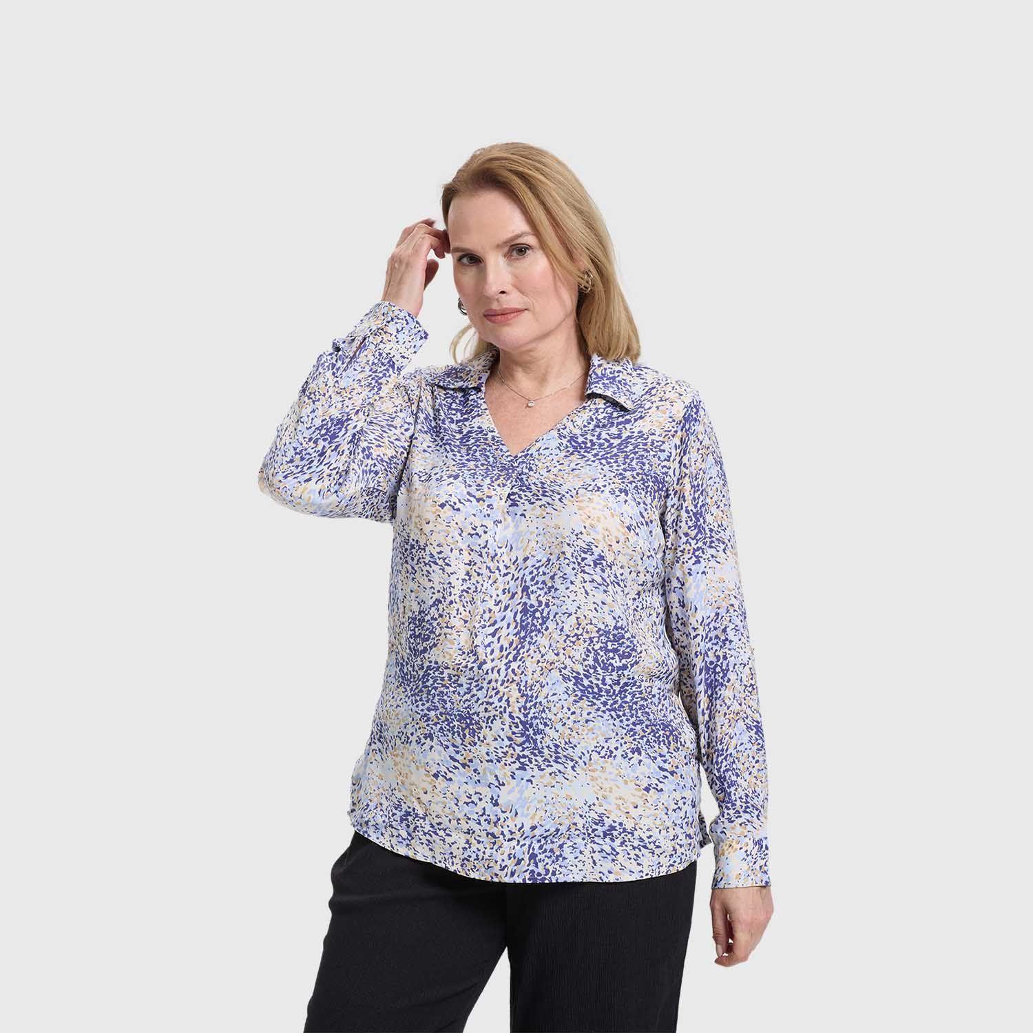 Blusa Mujer Lisa Estampada Celeste Fashion's Park-1