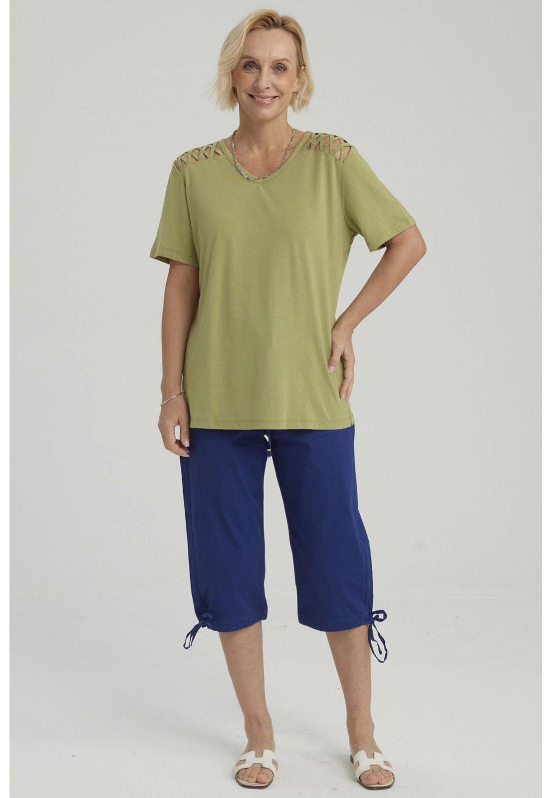 Polera Mujer Detalle Hombro Verde Claro-1