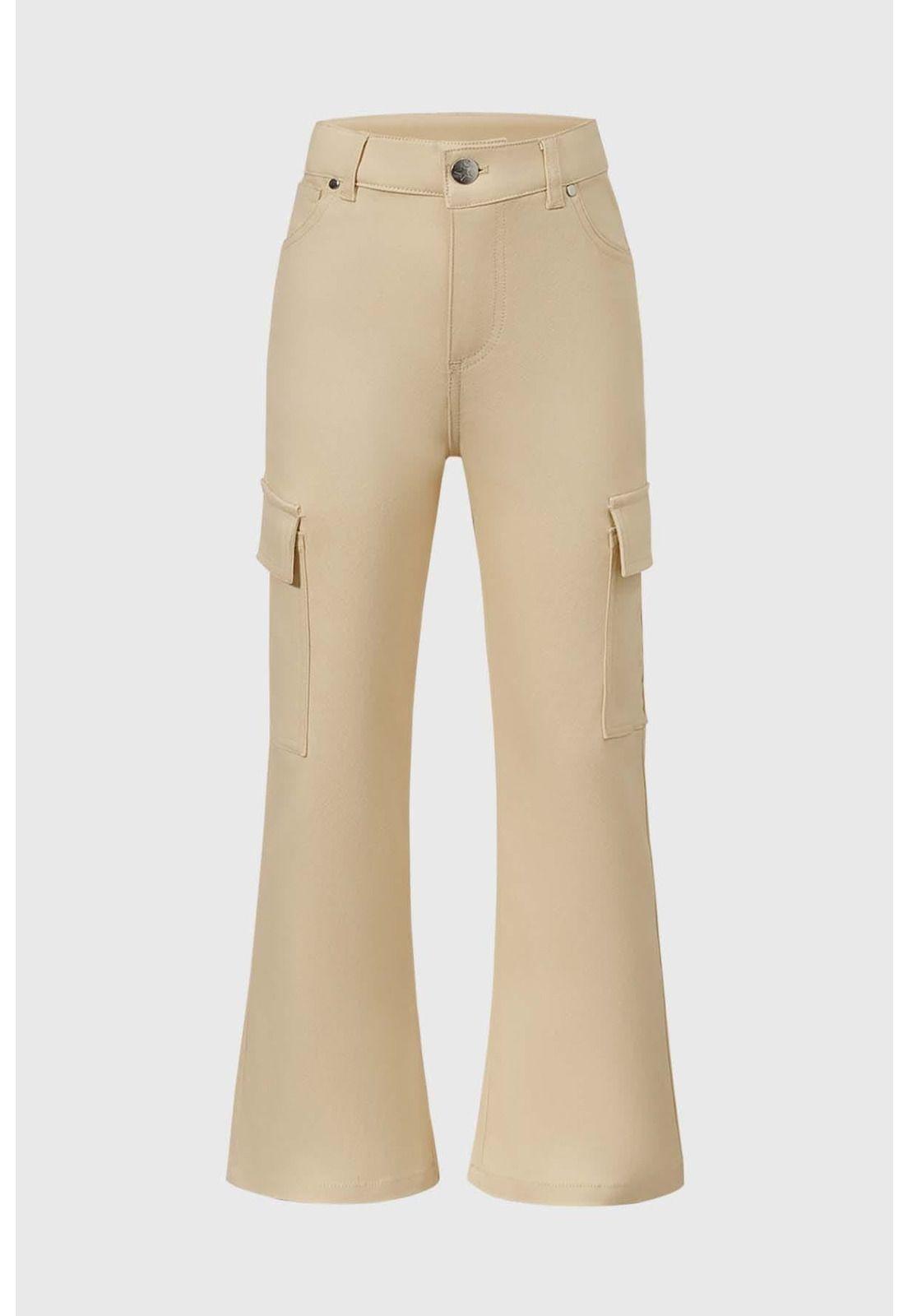 Pantalón Niña Cargo Beige-0