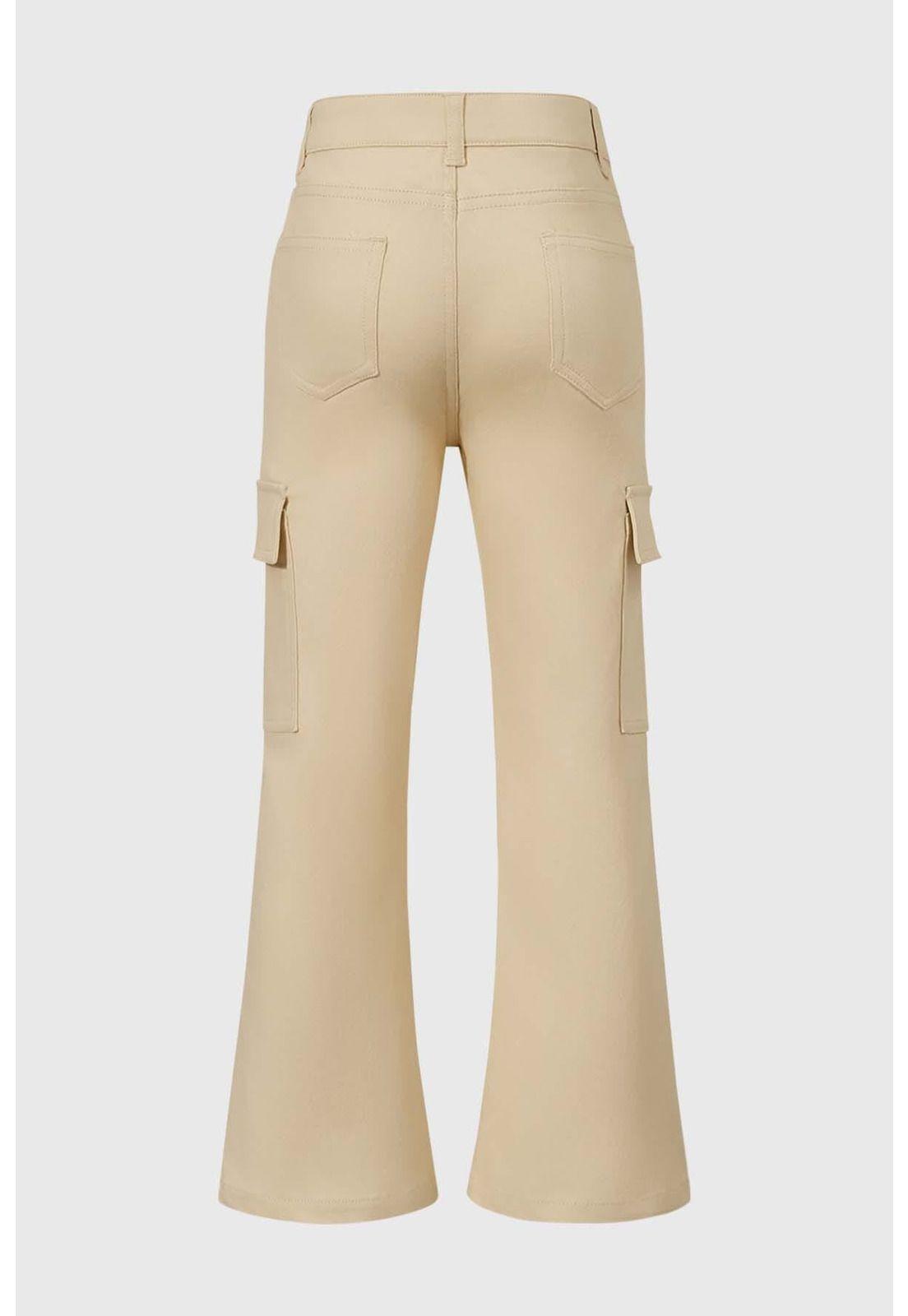 Pantalón Niña Cargo Beige-1