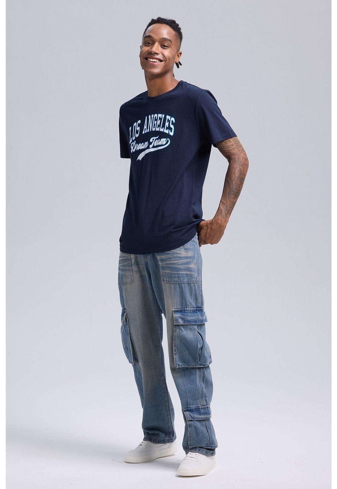 Polera Hombre Print Posicional Azul - ll-3