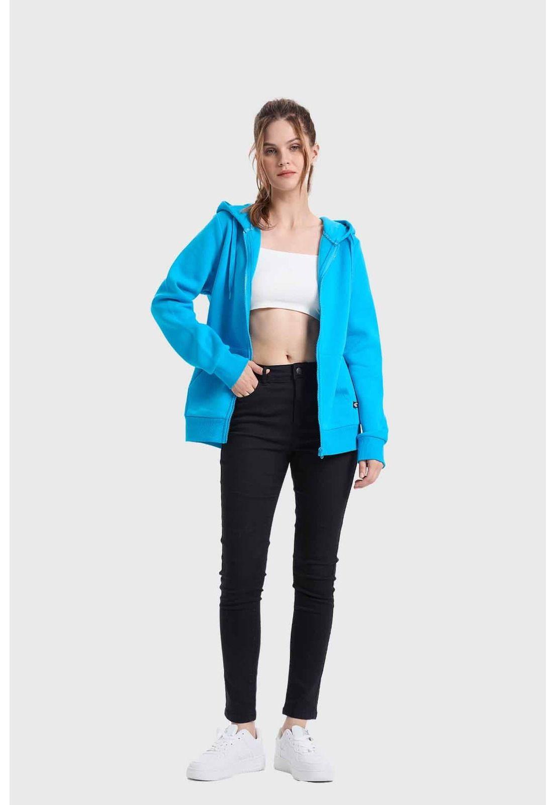 Polerón Mujer Hoodie Azul - ll-3