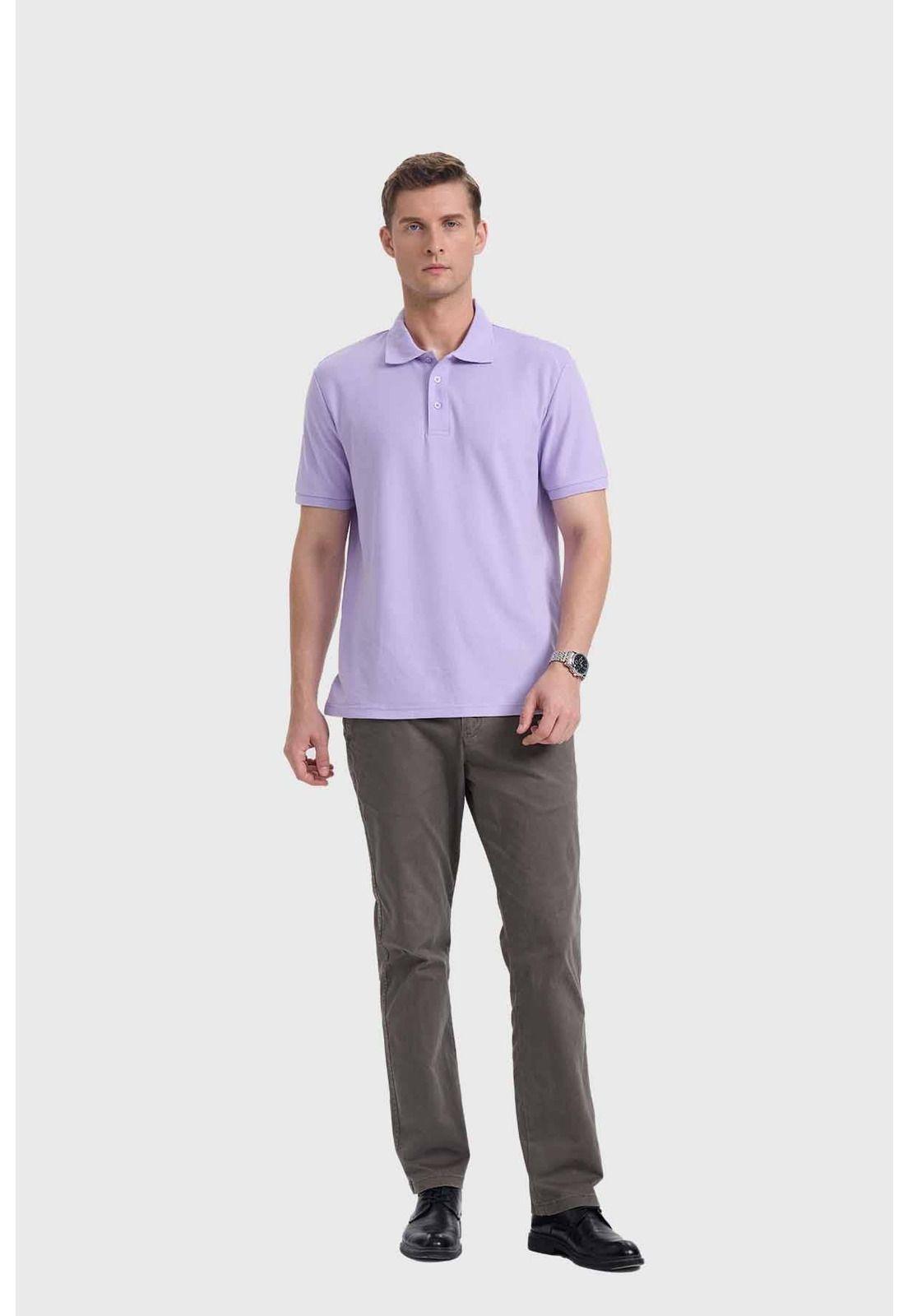 Polera Hombre Piqué Básica Lila-3