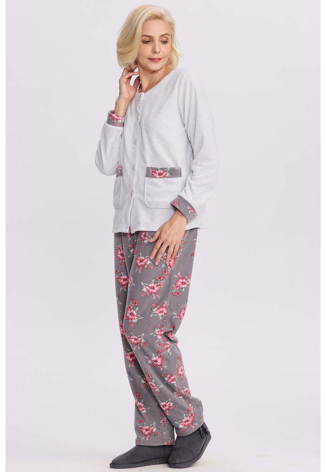 Pijama Mujer Polar Gris-1
