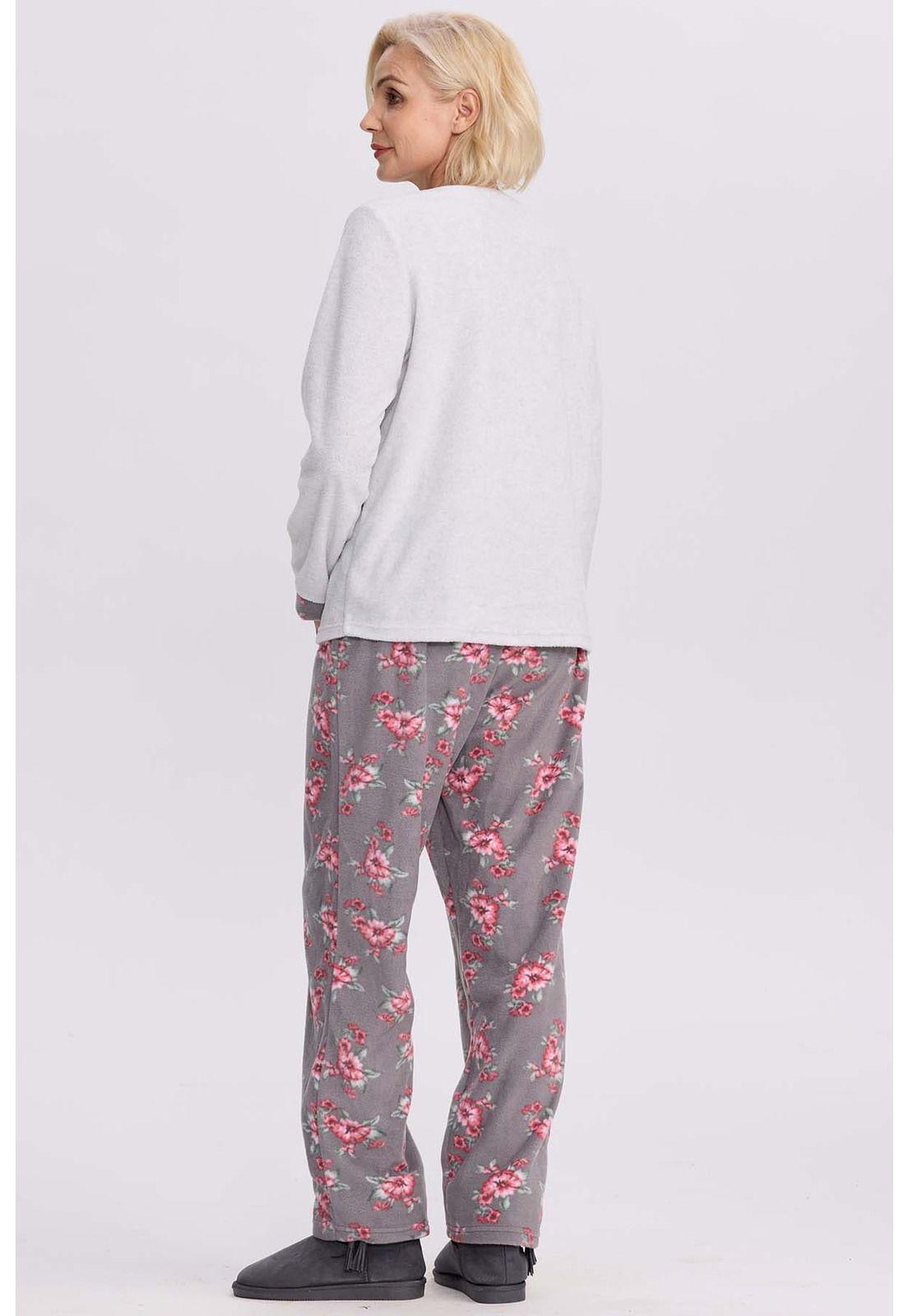 Pijama Mujer Polar Gris-2