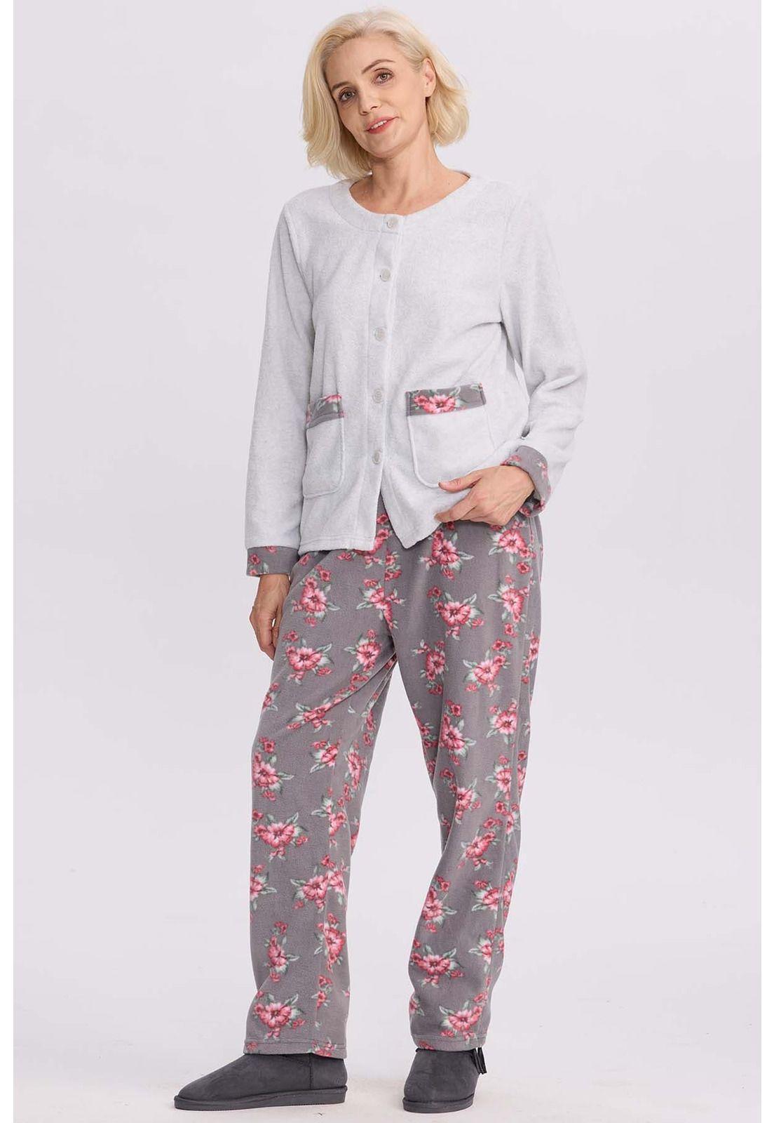 Pijama Mujer Polar Gris-3
