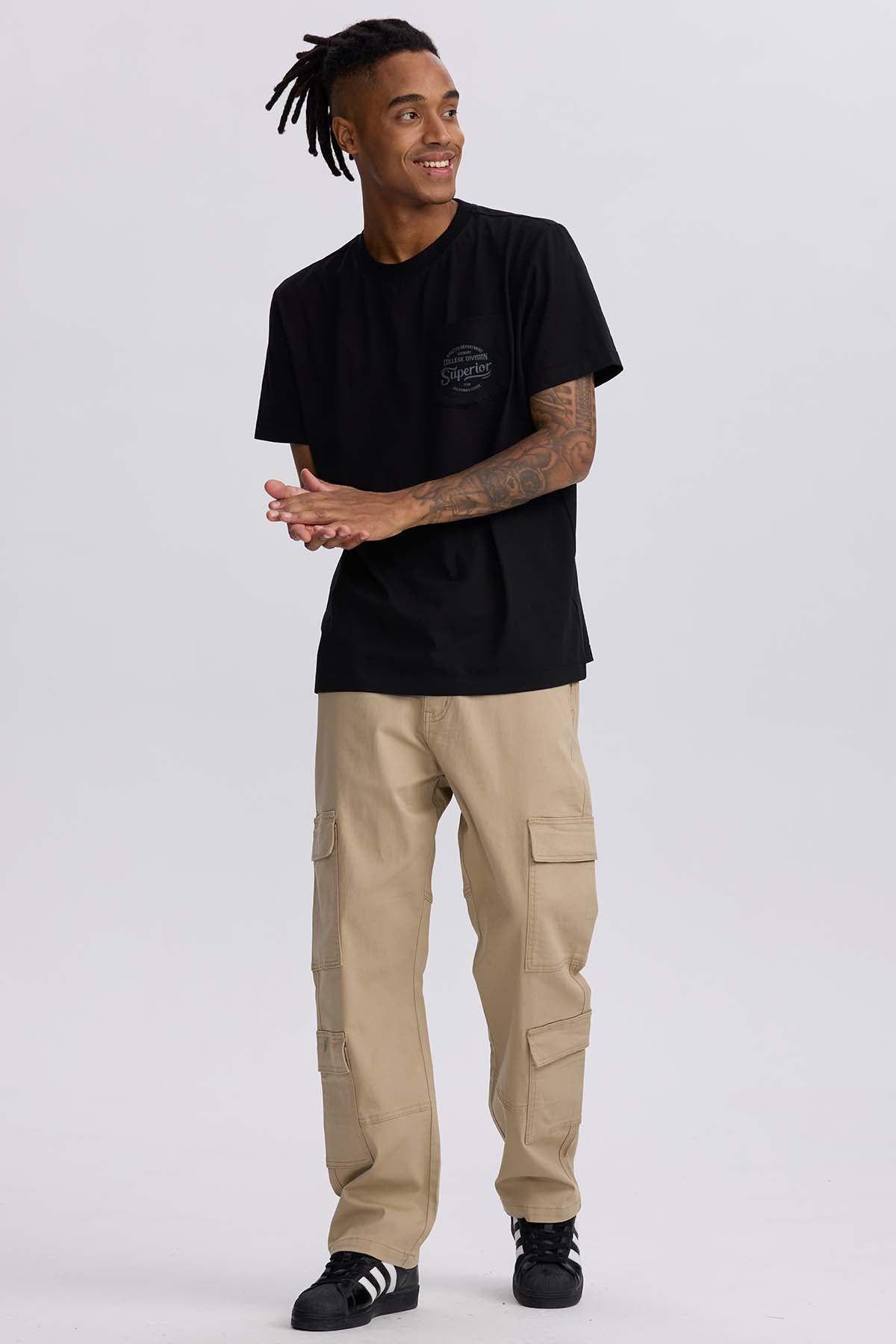 Jeans Hombre Doble Cargo Color Arena-3