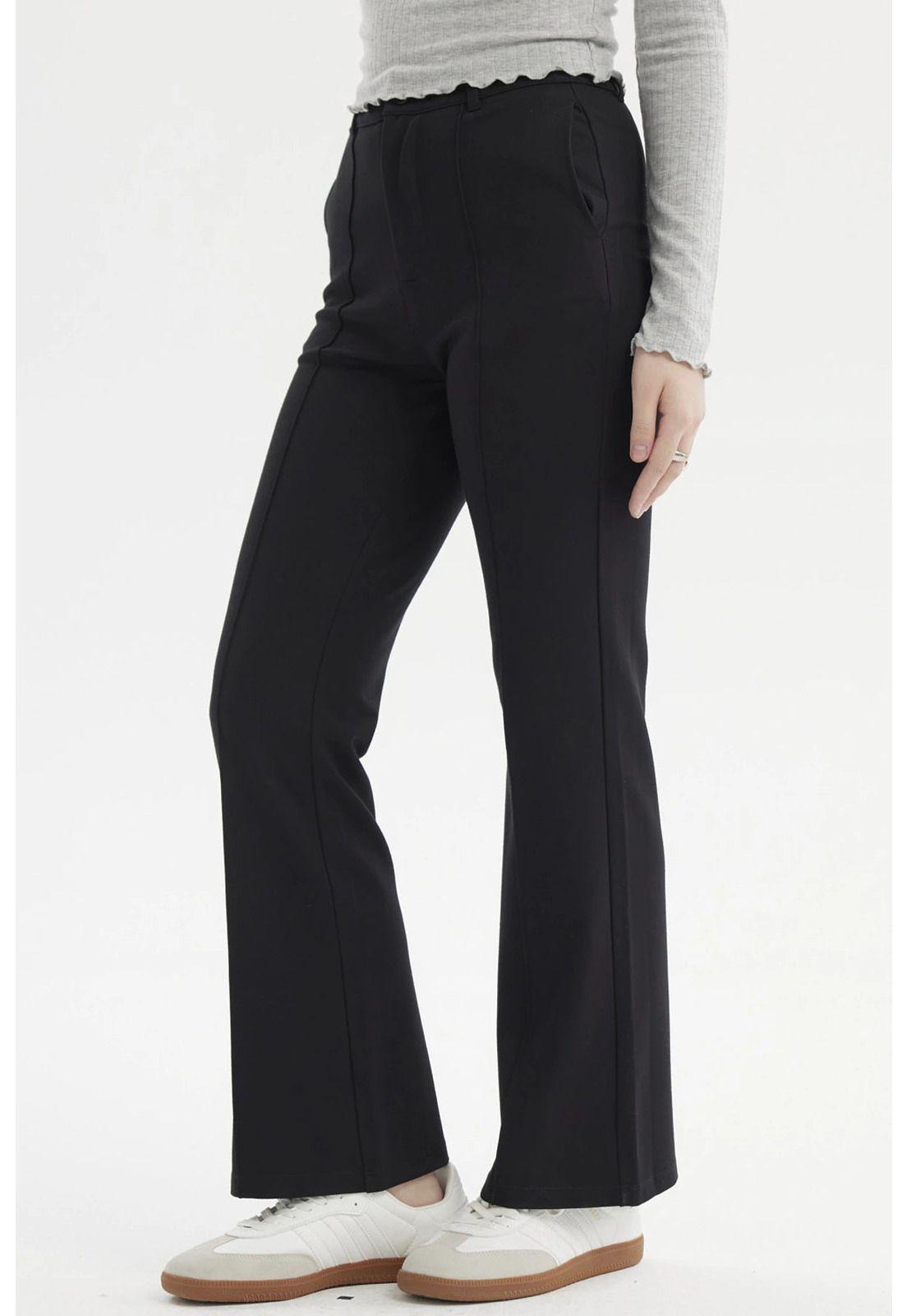 Pantalón Mujer Sastrero Punto Roma Negro-1