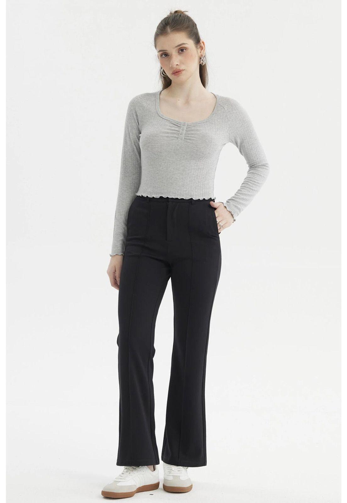 Pantalón Mujer Sastrero Punto Roma Negro-3