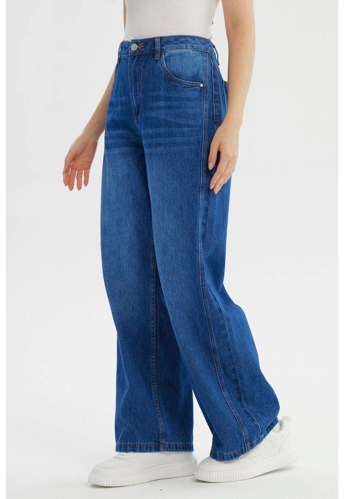 Jeans Mujer Calce Recto Azul - lX-1