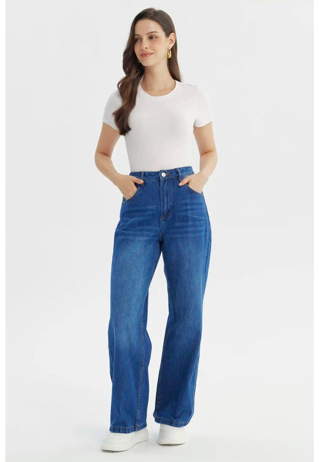 Jeans Mujer Calce Recto Azul - lX-3