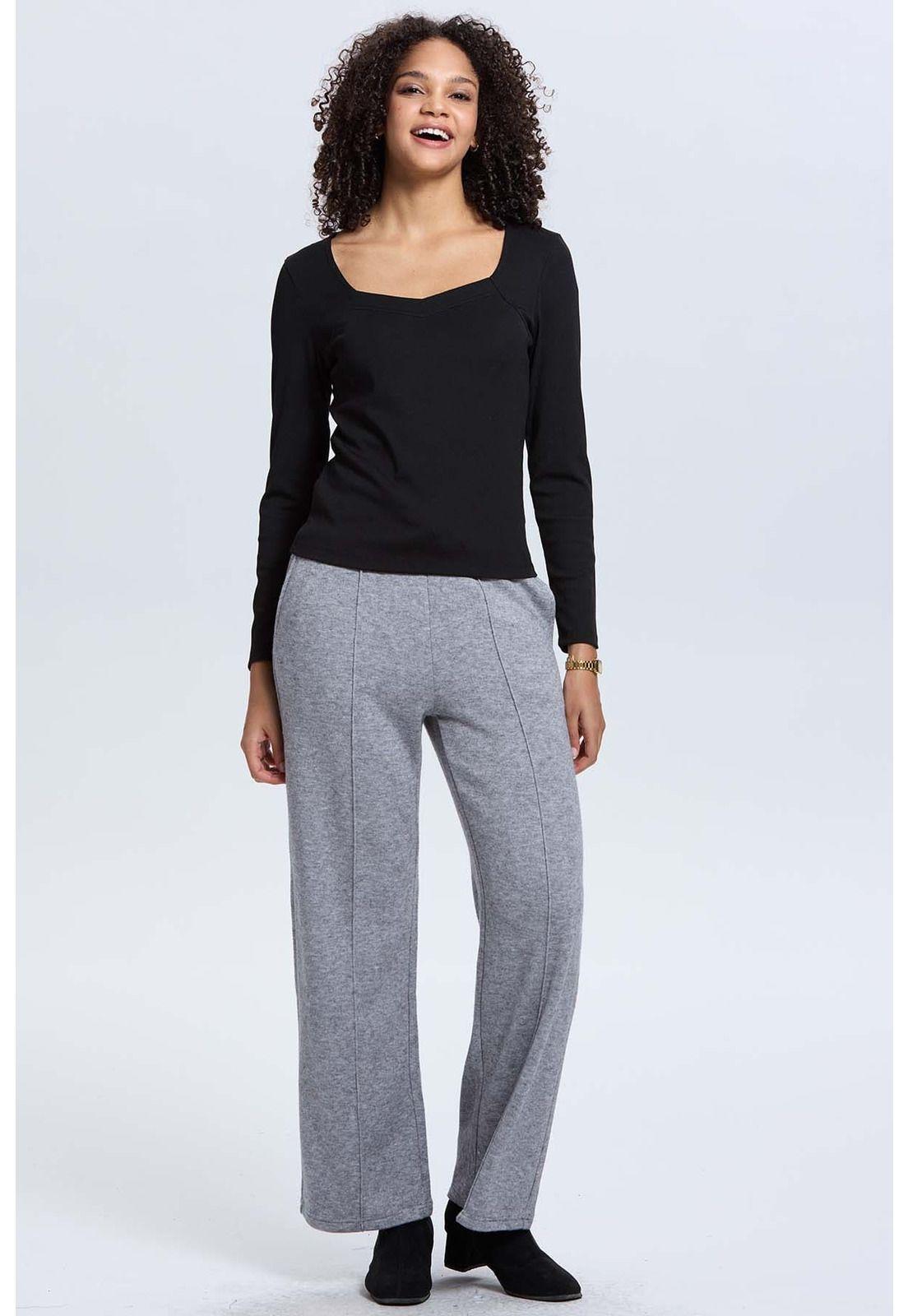 Polera Mujer Escote Cuadrado Negro - VII-3