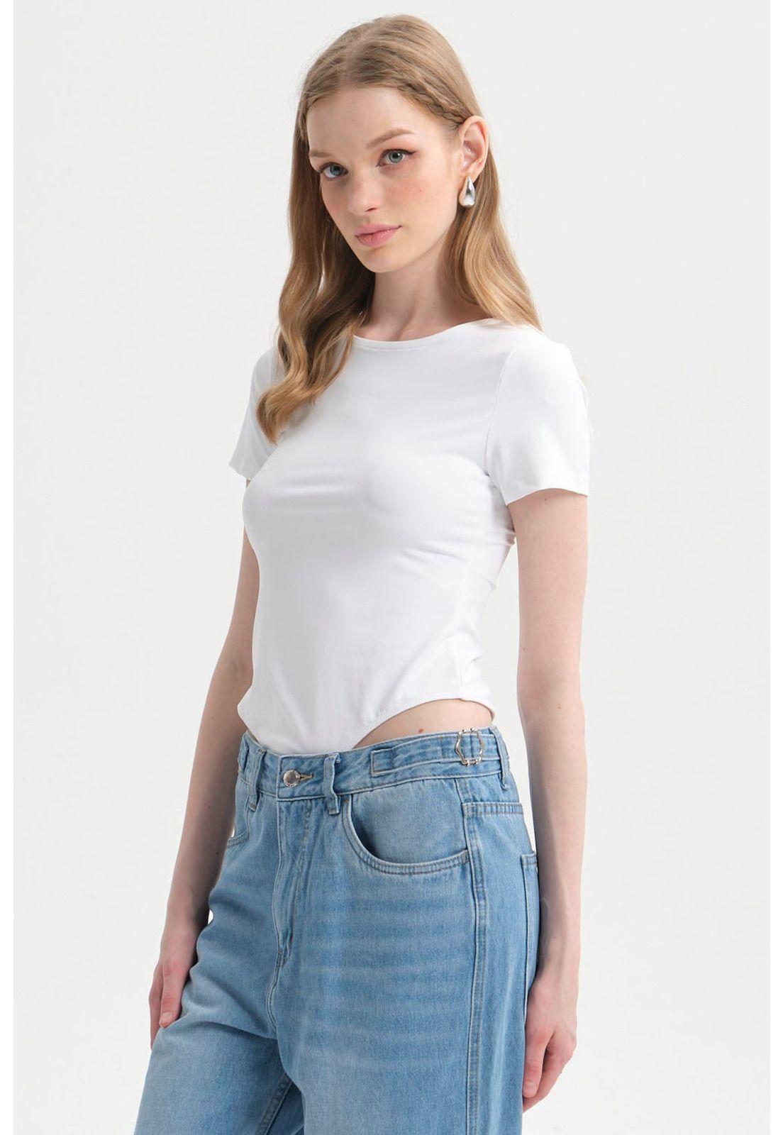 Polera Mujer Body Liso Blanco-1