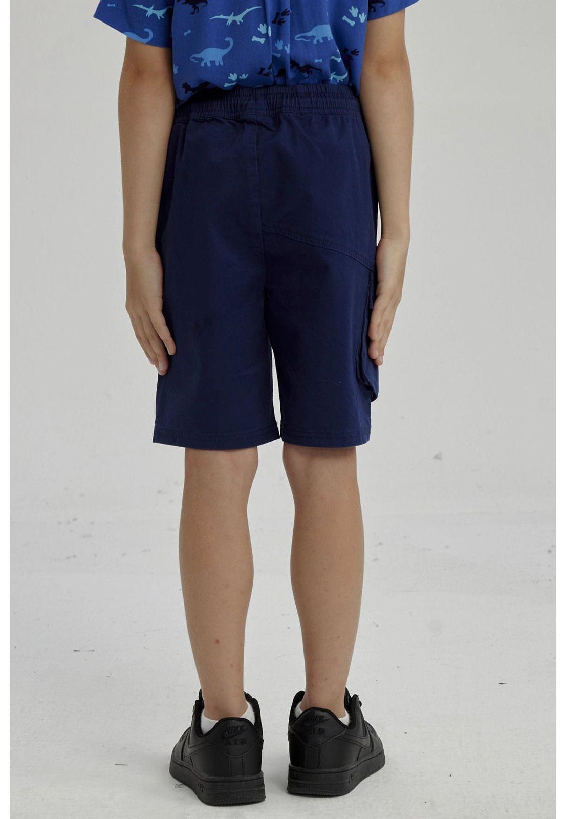 Bermuda Niño Bolsillo Parche Azul Oscuro-6