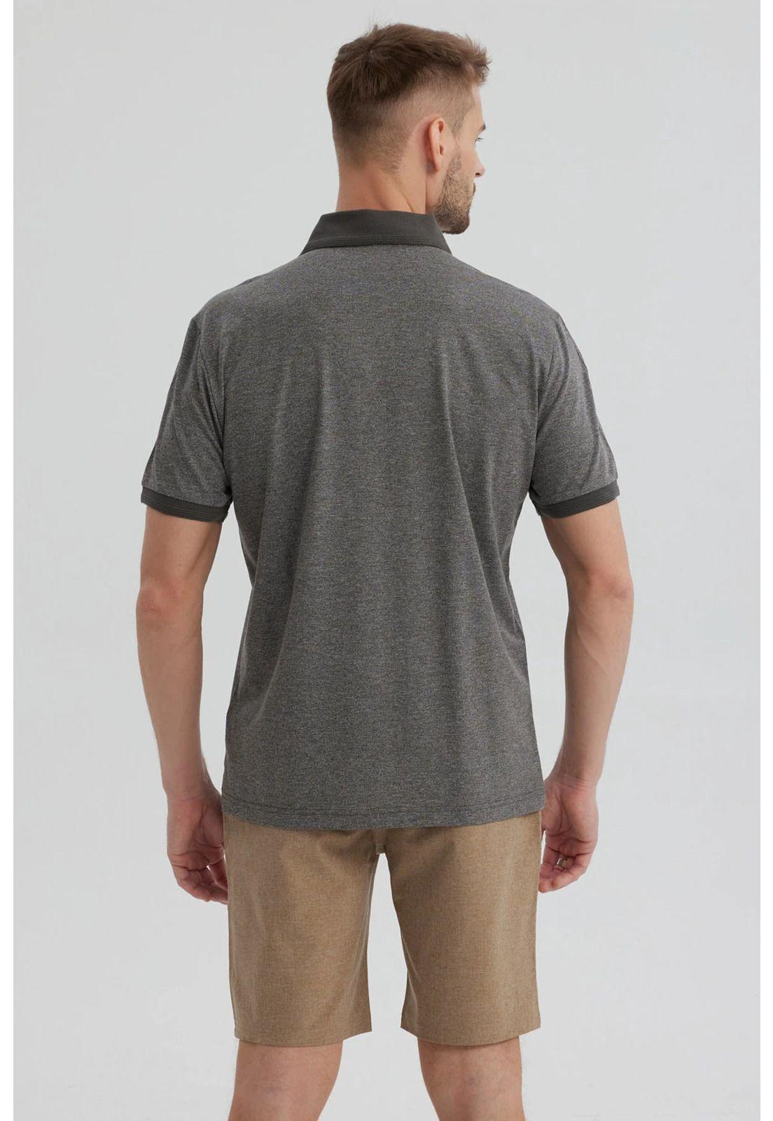 Polera Hombre Con Contraste Gris-2