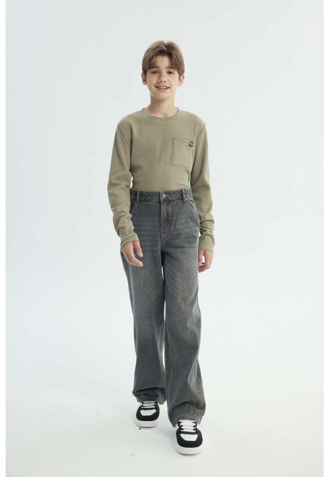 Jeans Niño Calce Recto Gris Oscuro-3