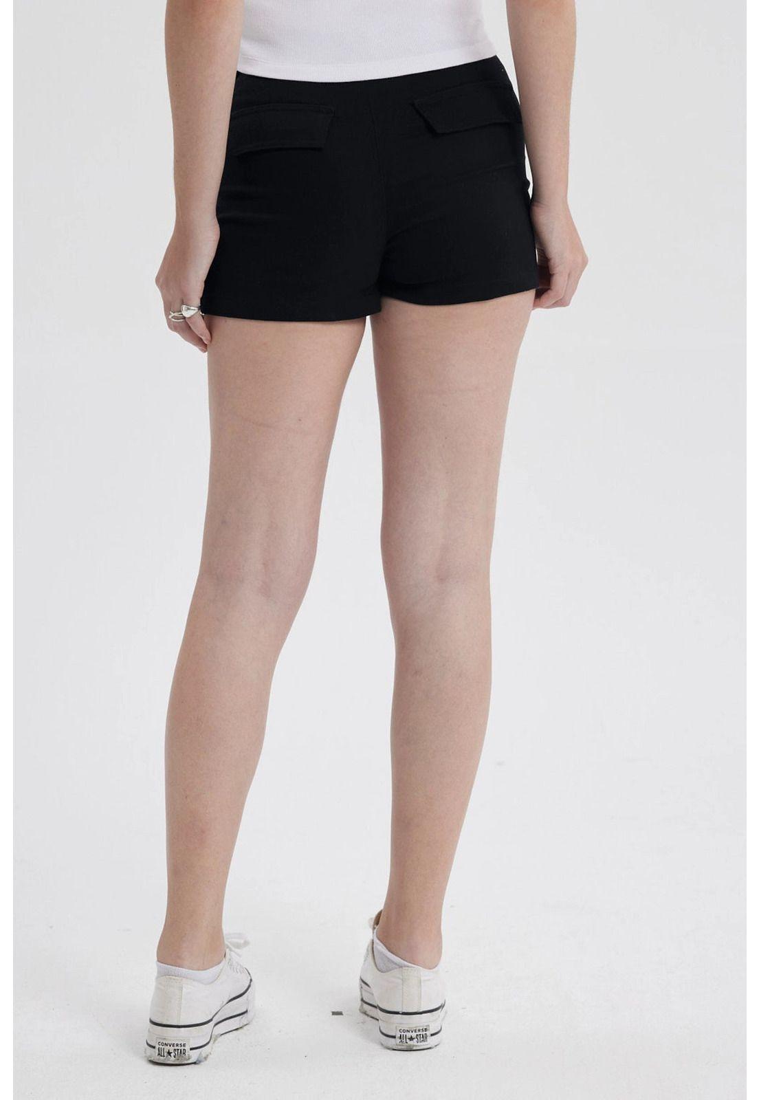 Short Mujer Gabardina Color Negro-2