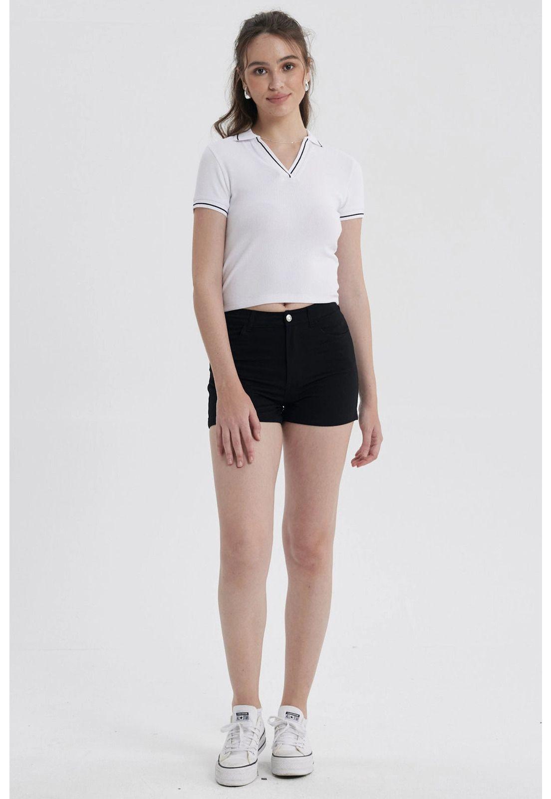 Short Mujer Gabardina Color Negro-3