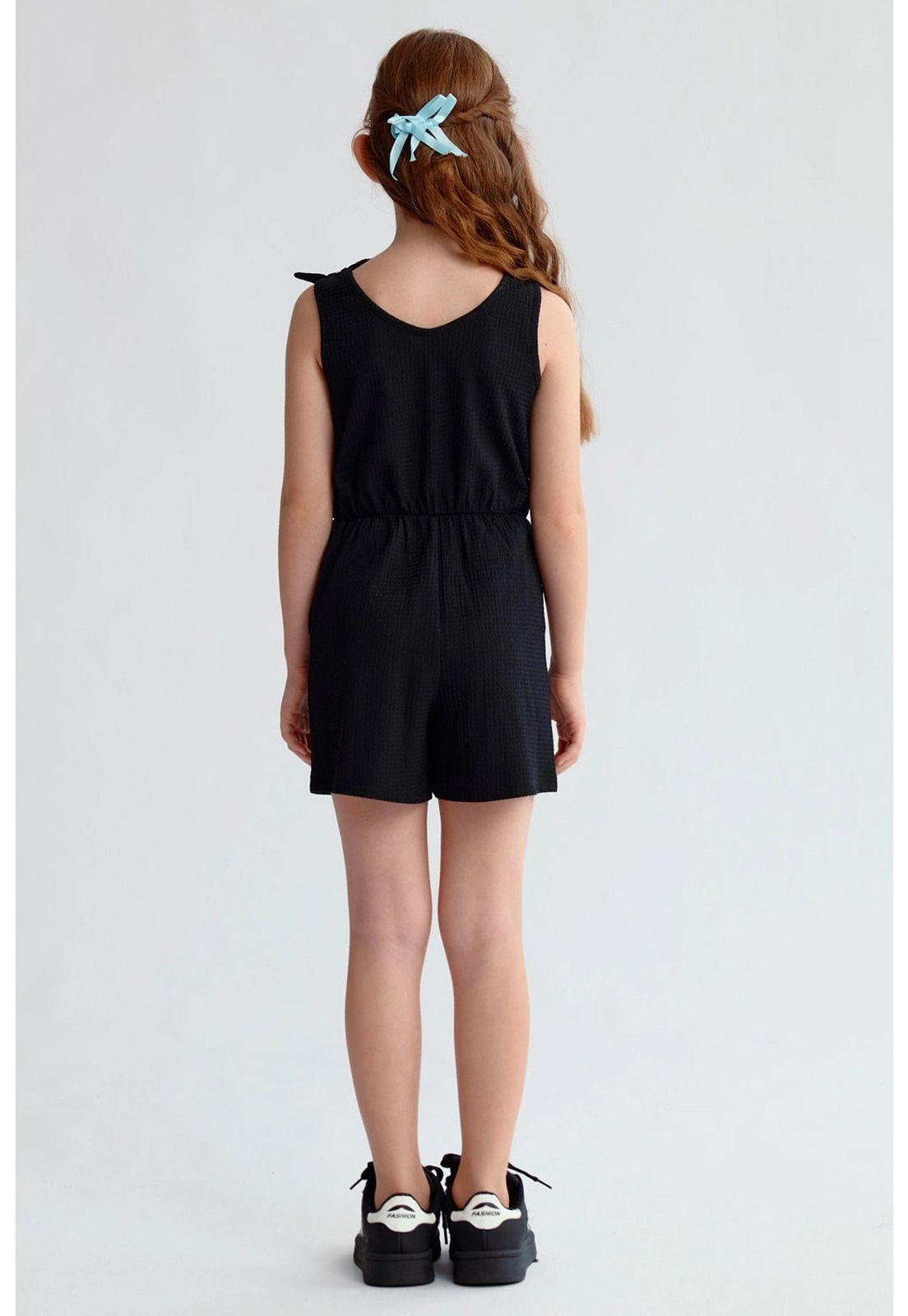 Enteritos Niña Con Nudos en Hombro Negro-2