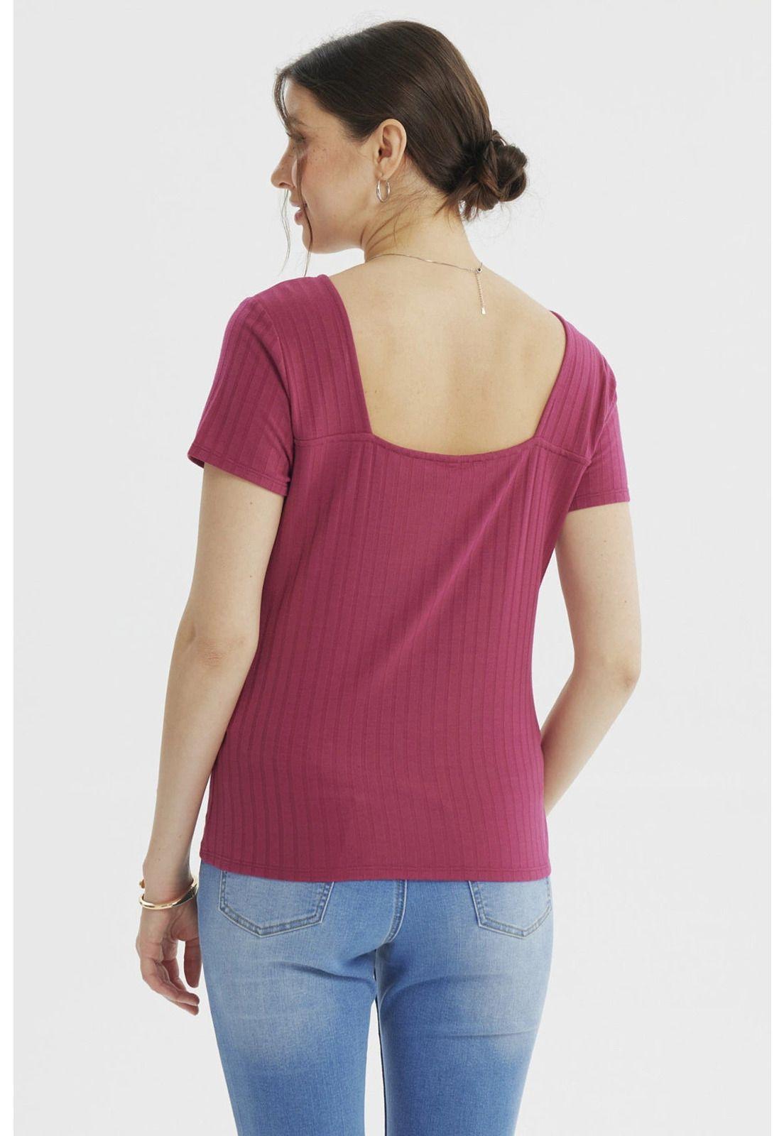 Polera Mujer Ajustado Fucsia-2