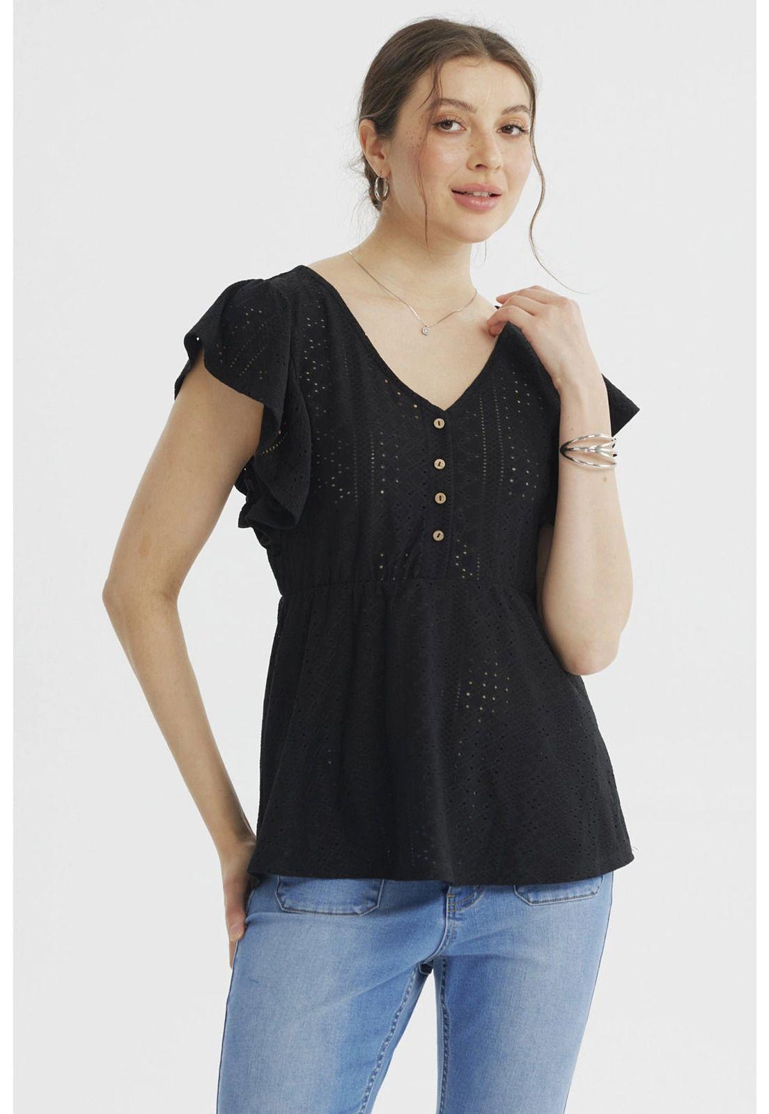 Polera Mujer Pata Botón Blanco-0