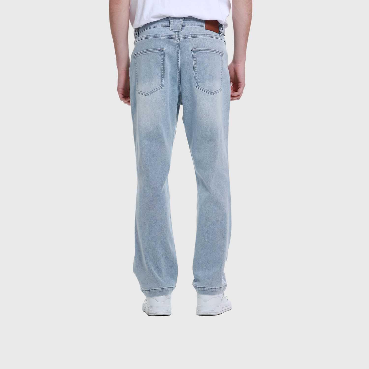 Jeans Hombre Straight Costura Azul Claro-2