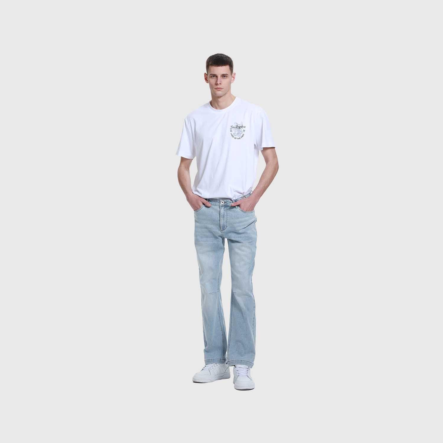 Jeans Hombre Straight Costura Azul Claro-3