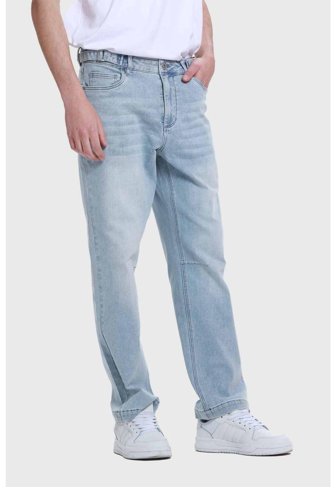 Jeans Hombre Straight Costura Azul-1