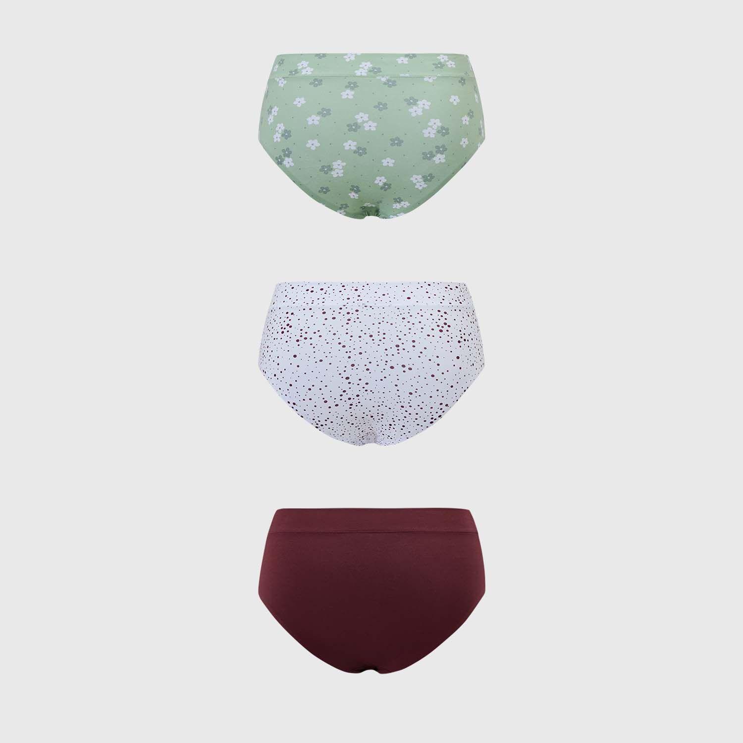 Calzón Mujer Tripack Tiro Alto Algodón Menta Fashion's Park-1