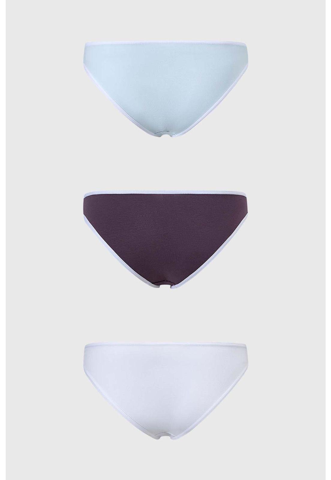 Calzón Mujer Tripack Bikini Liso Azul Claro-1
