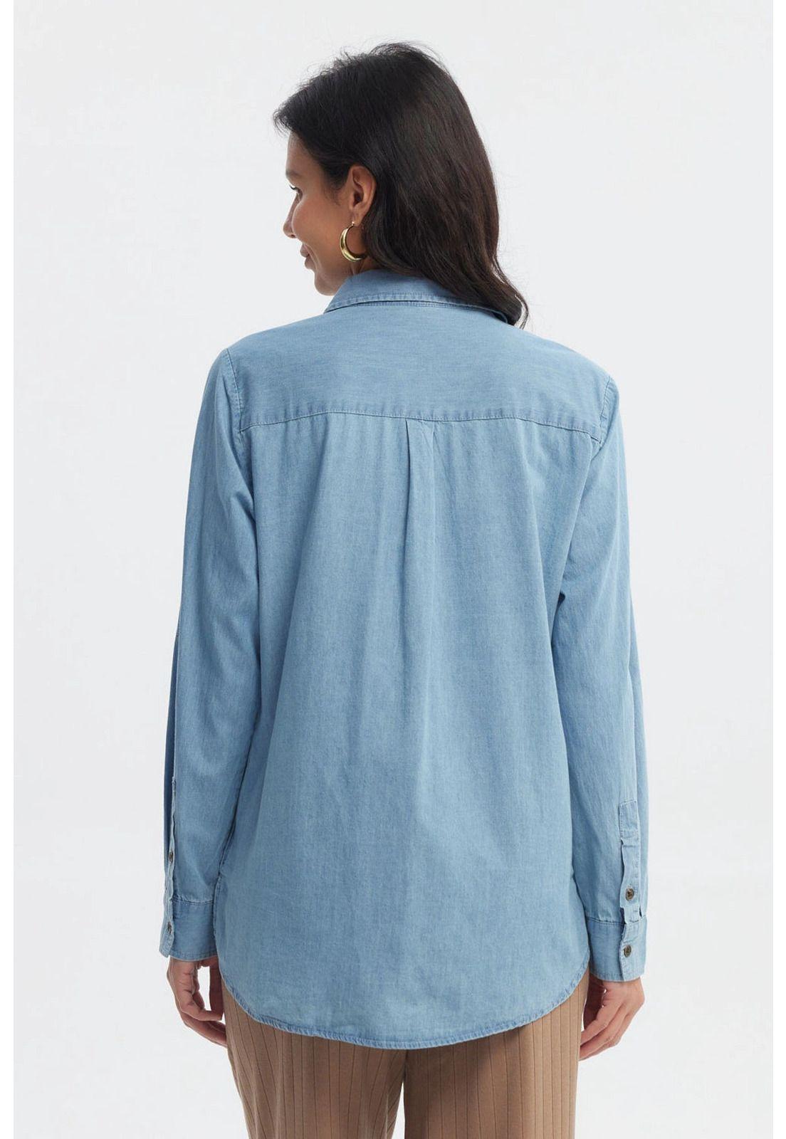 Blusa Mujer Mezclilla Azul Claro-2