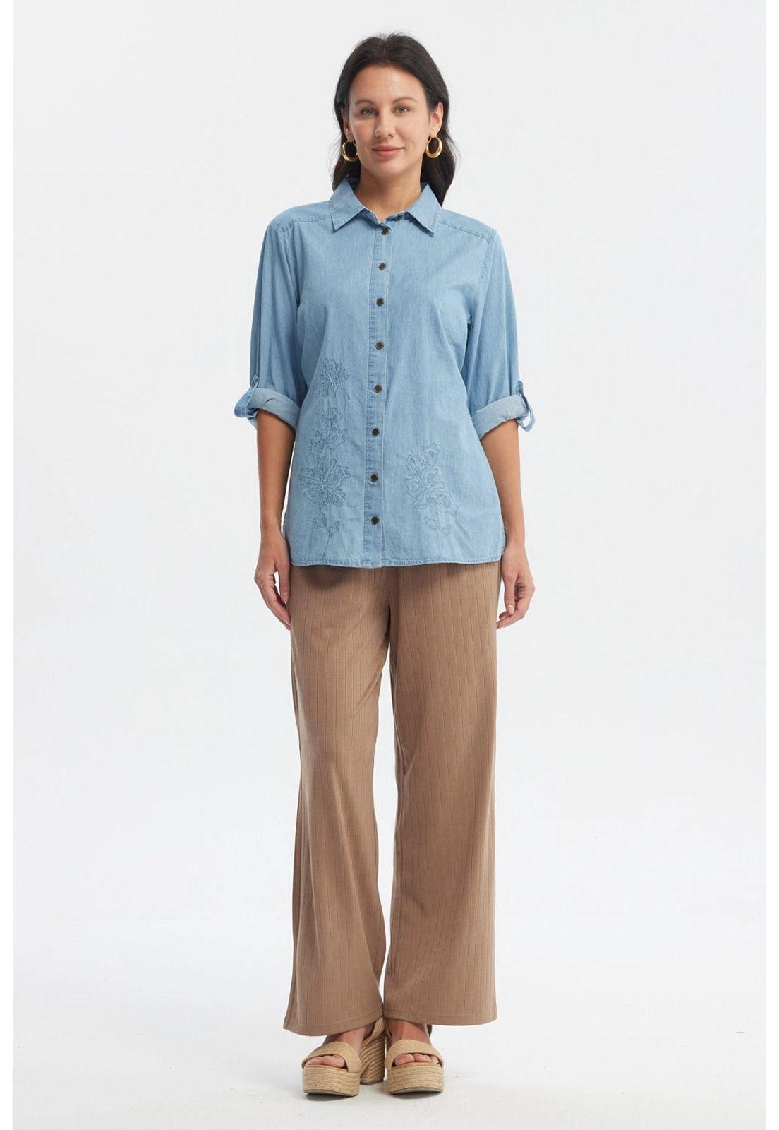 Blusa Mujer Mezclilla Azul Claro-3