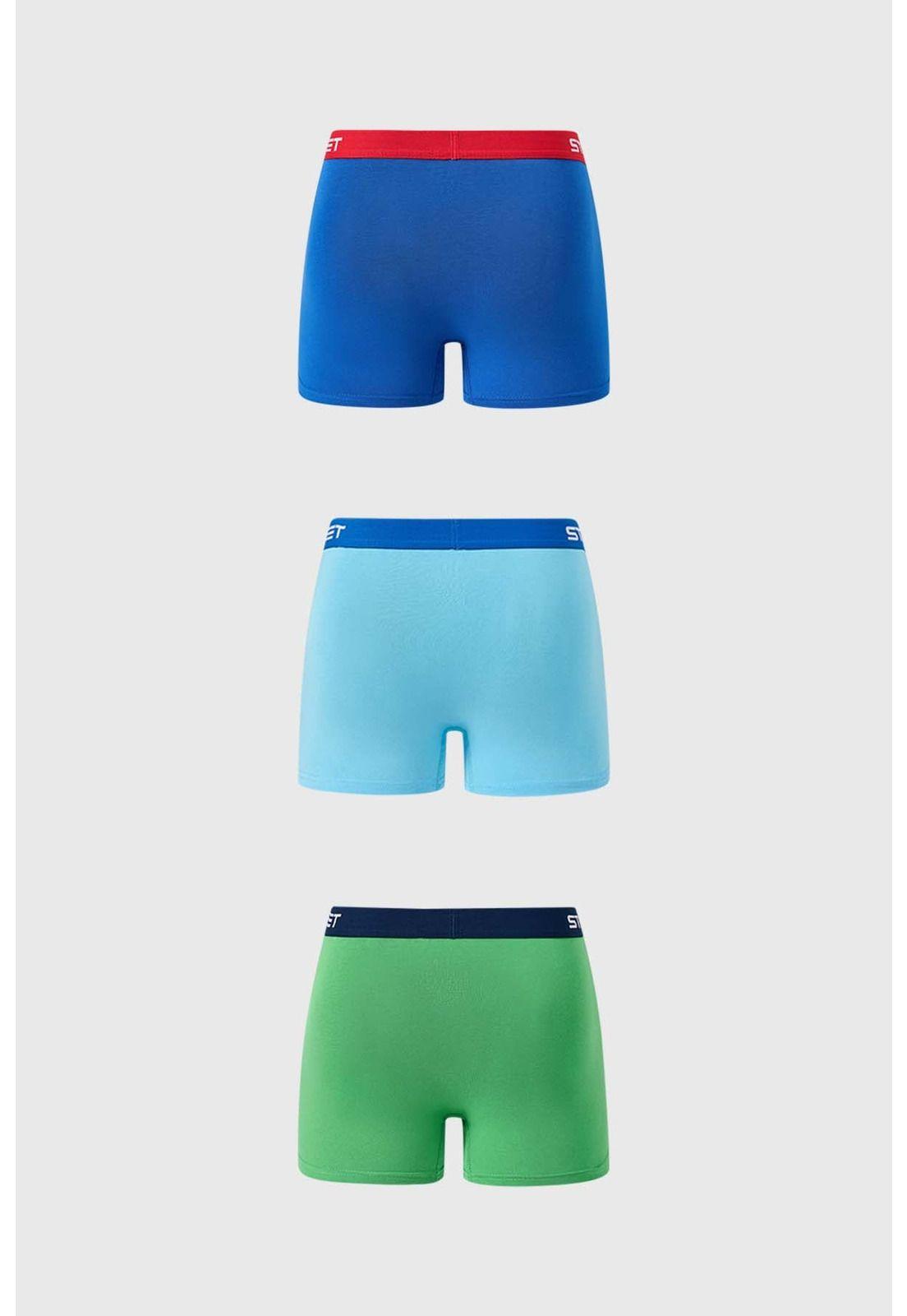 Bóxer Niño Tripack Colores Verde-1