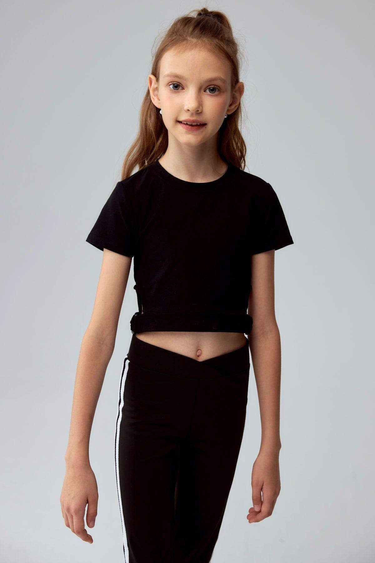 Polera Niña Argolla Costado Negro-0