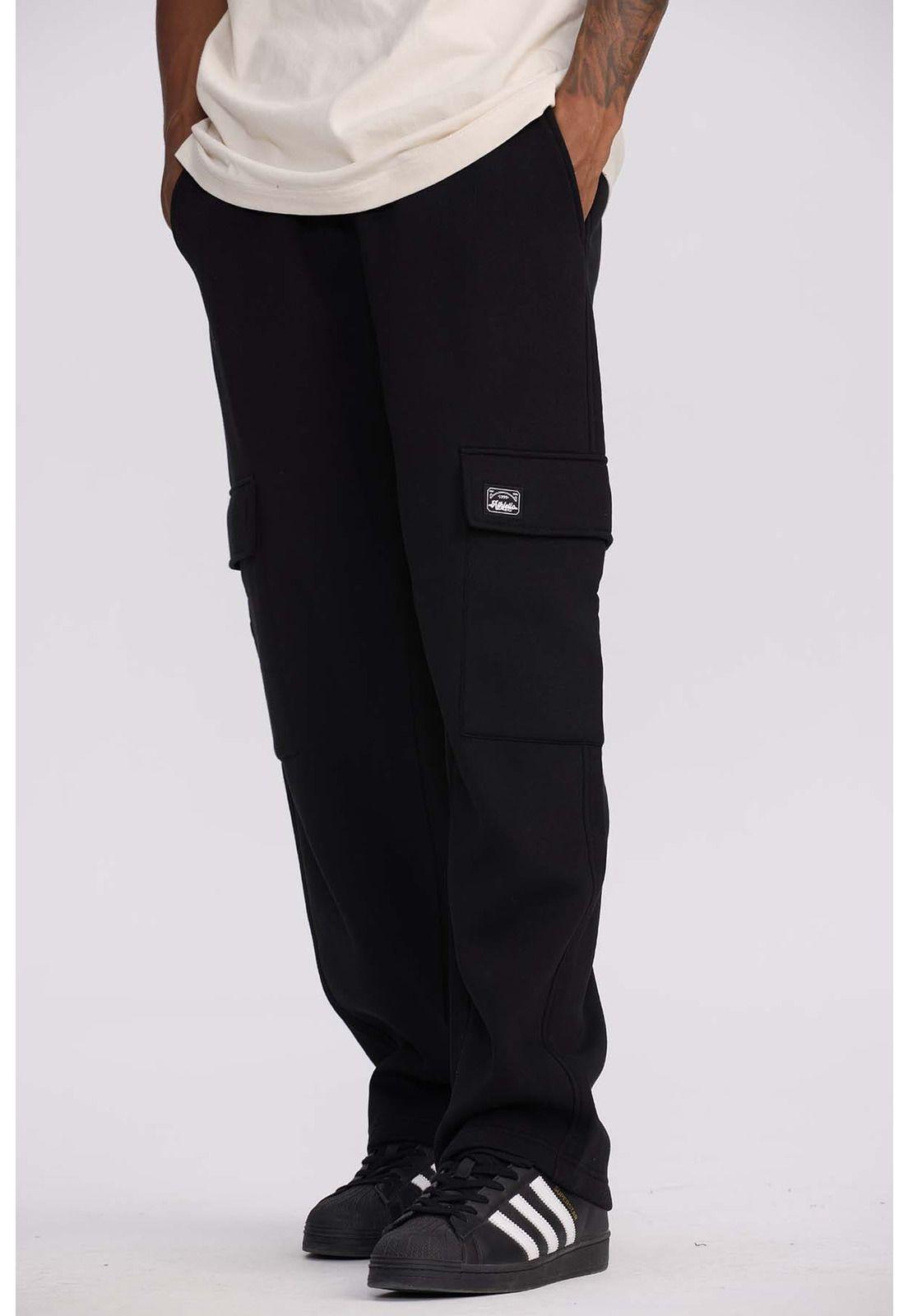 Pantalón Buzo Hombre Cargo Negro-1