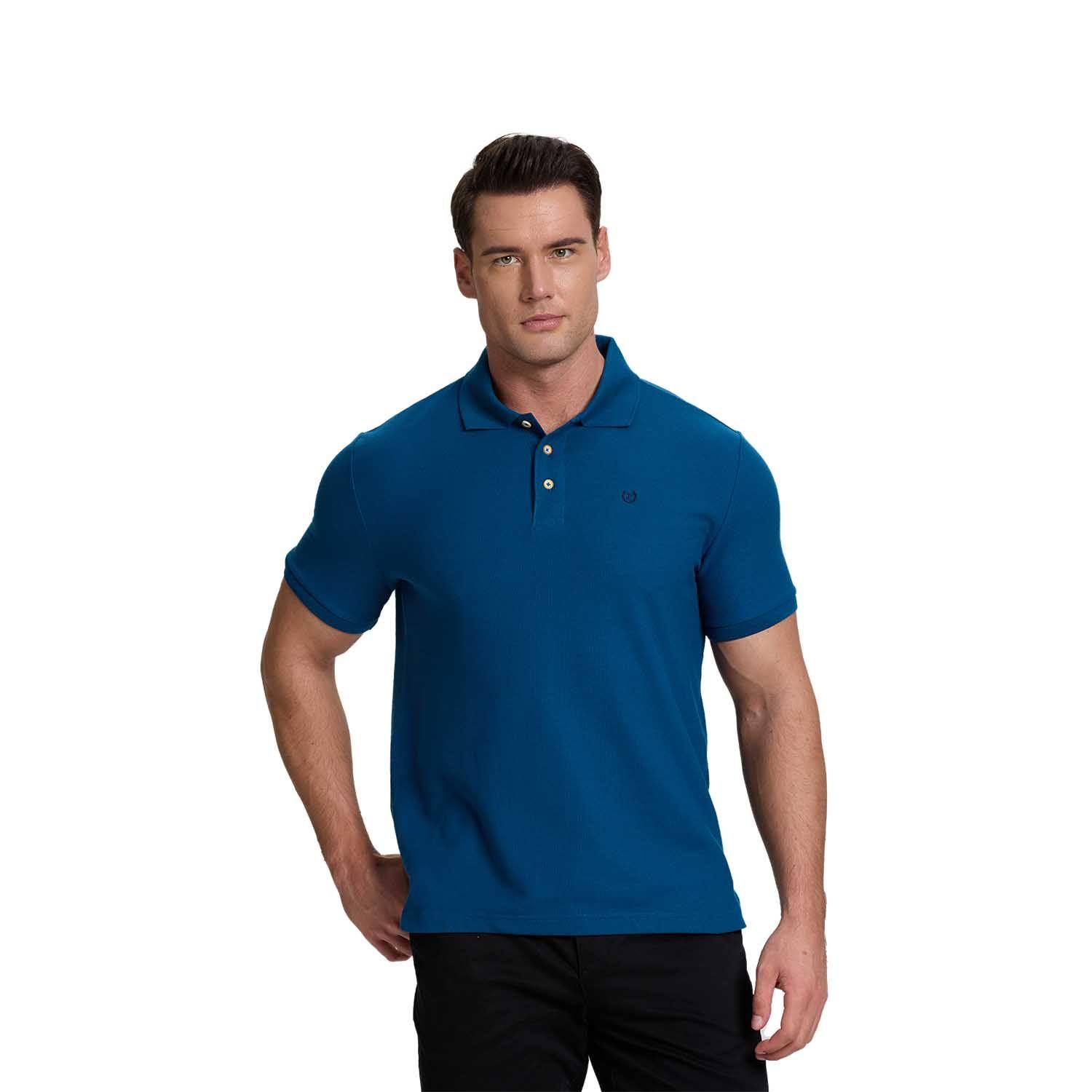 Polera Hombre Pique Básica Lisa Azul Claro Fashion's Park-0