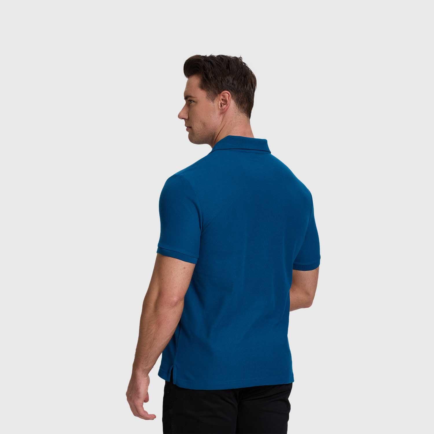 Polera Hombre Pique Básica Lisa Azul Claro Fashion's Park-2