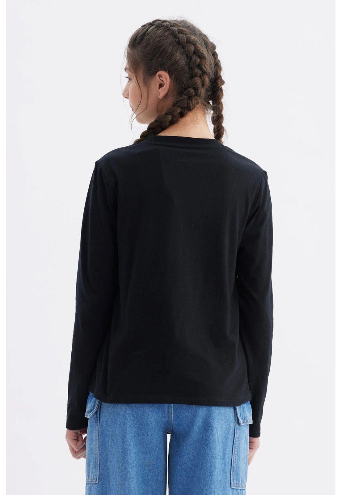 Polera Niña Básica Teen Negro-2