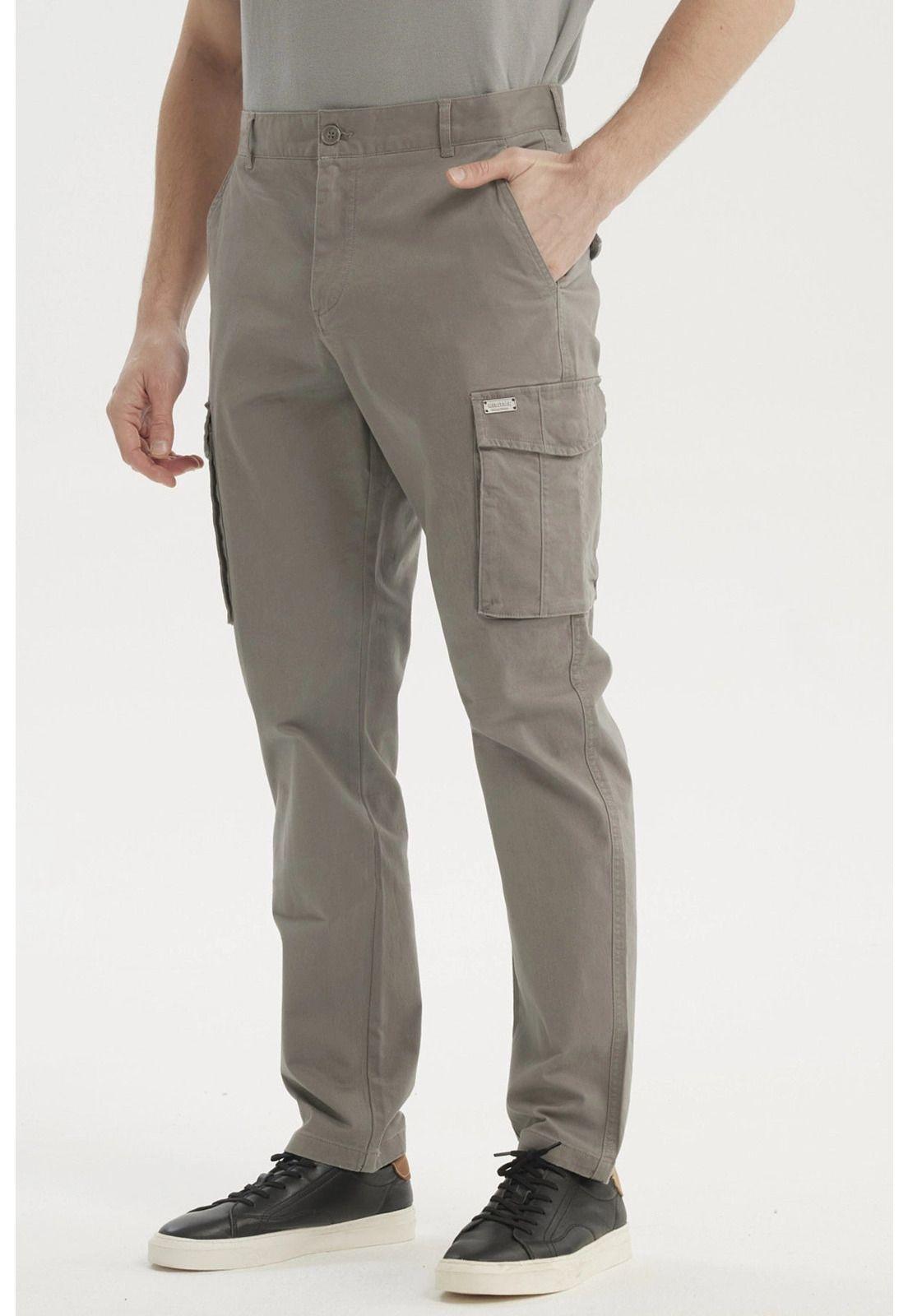 Pantalón Hombre Cargo Slim Fit Gris-1